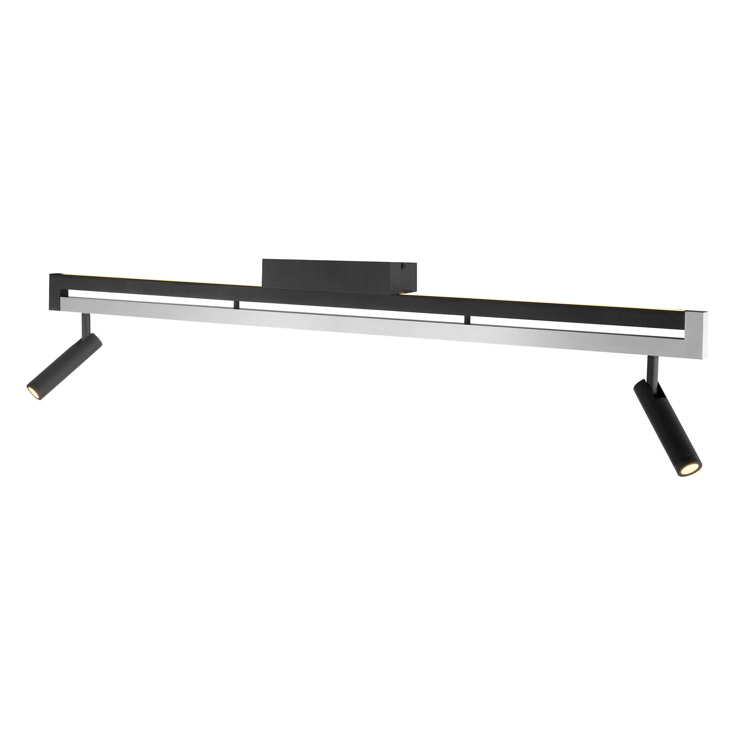 lumiCouture LED Deckenstrahler »Pulse« LED-Modul 1 Stk. Warmweiß 100 x 7 x 22 cm, 3300lm, 2700K, dimmbar, schwarz/gebürstetes Aluminium