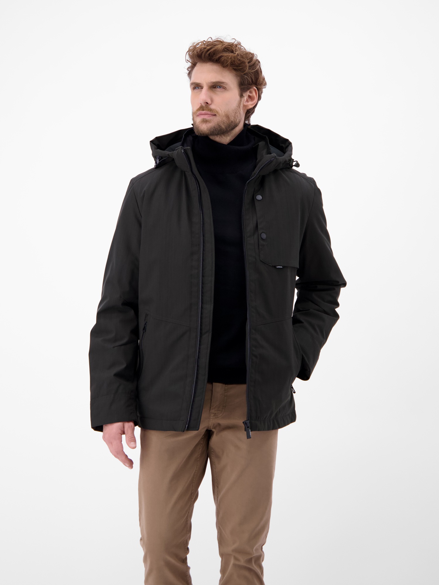 LERROS Blouson »LERROS Herren Blouson in Stukturoptik«, mit Kapuze, Wasser- und windabweisend