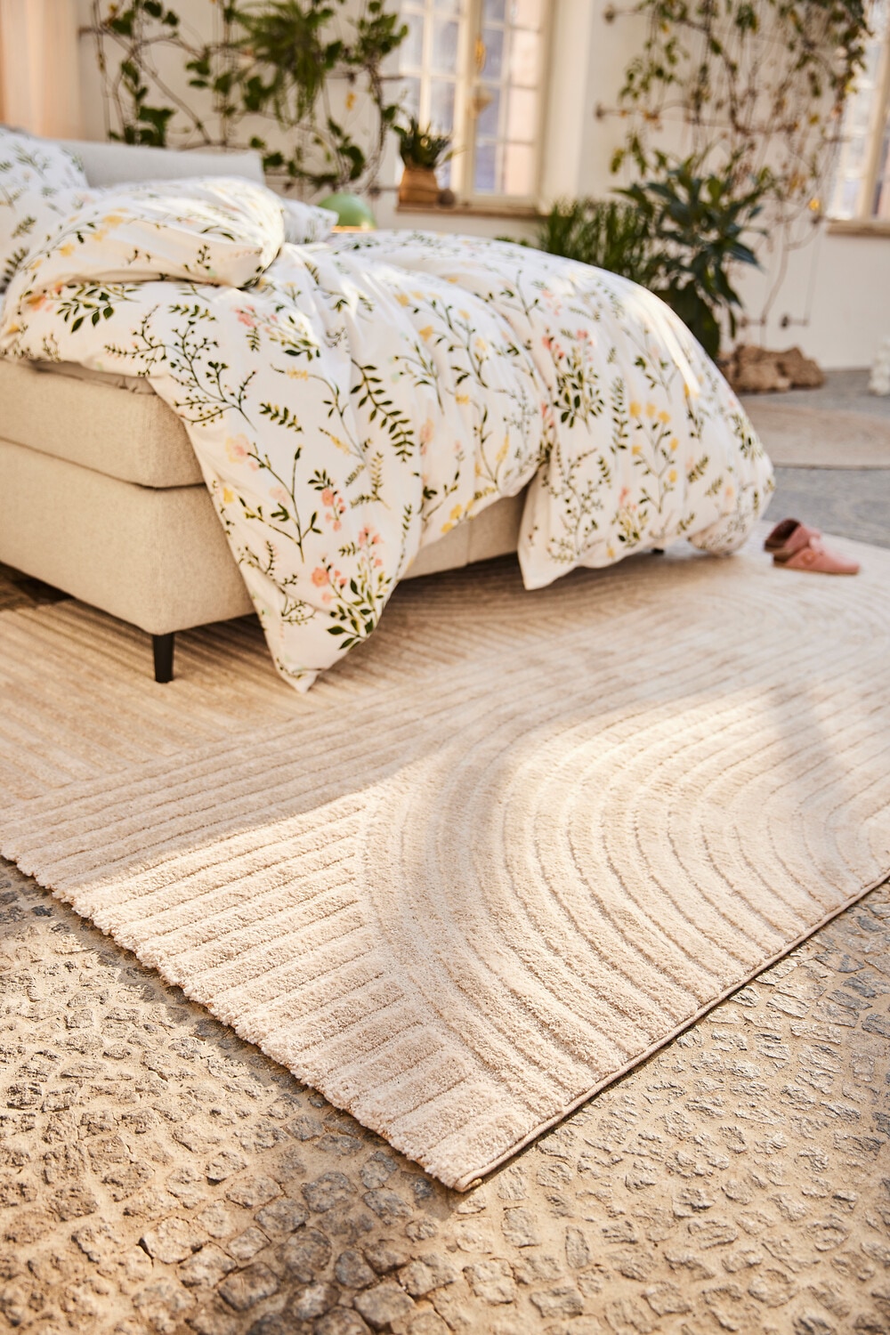 OTTO home Designteppich »Eliaan 3D Optik/Hoch-Tief Effekt« rechteckig 14 mm Höhe hohe Flordichte und angenehm weich, Teppich Wohnzimmer Boho Design