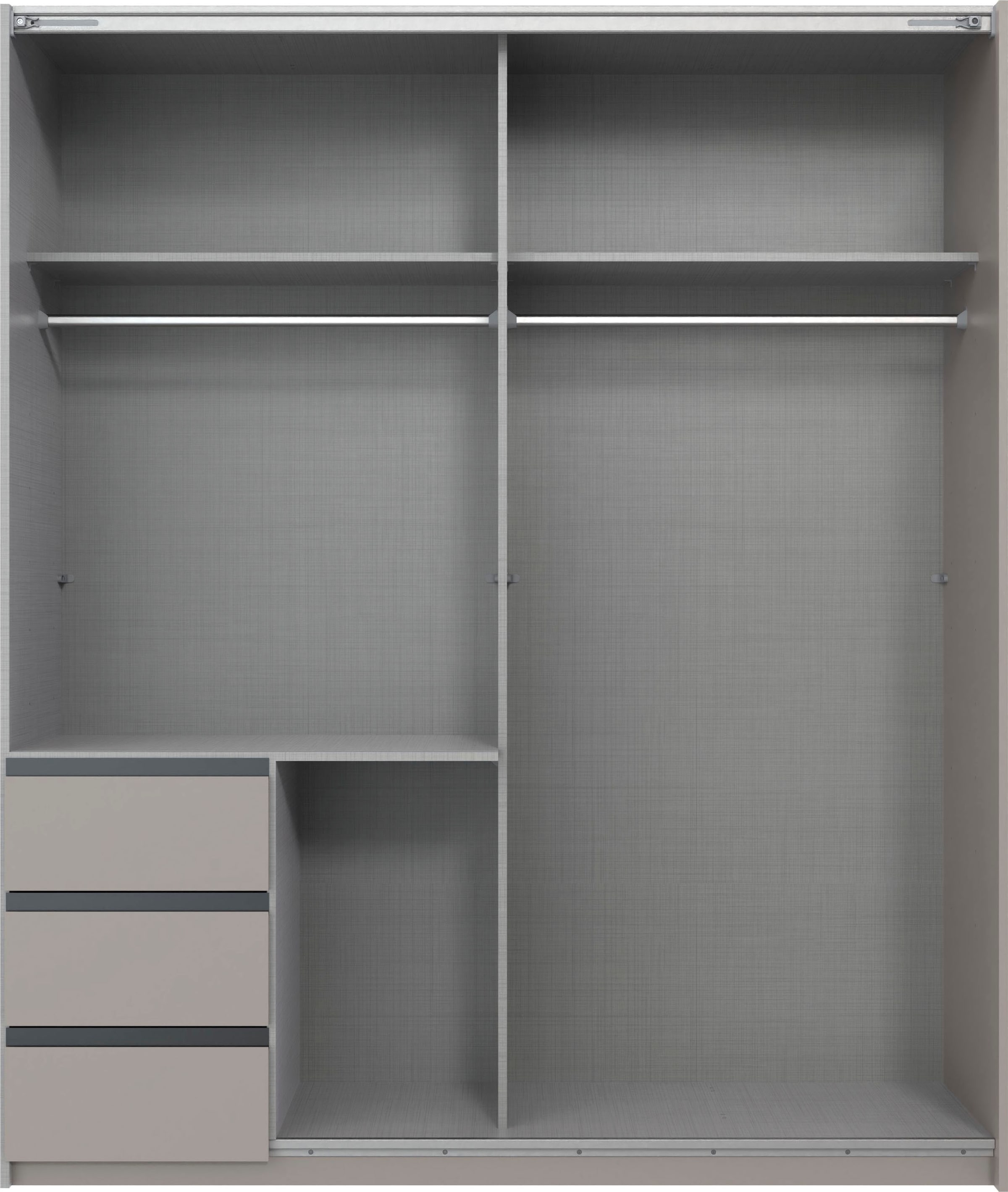 Wimex Schwebetürenschrank »Stade, B: 168cm, inkl. Spiegel und von außen bedienbaren Schubladen« erhältlich in verschiedenen Farben