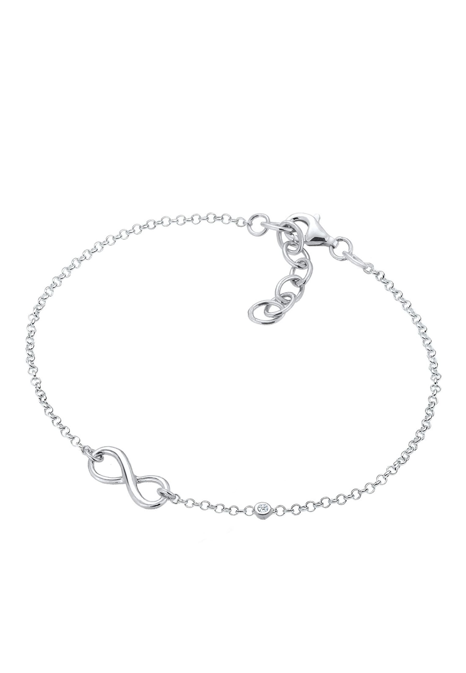 Elli DIAMONDS Armkette »Armband Infinity Diamant Weiß (0.015 ct) 925 Sterling Silber«