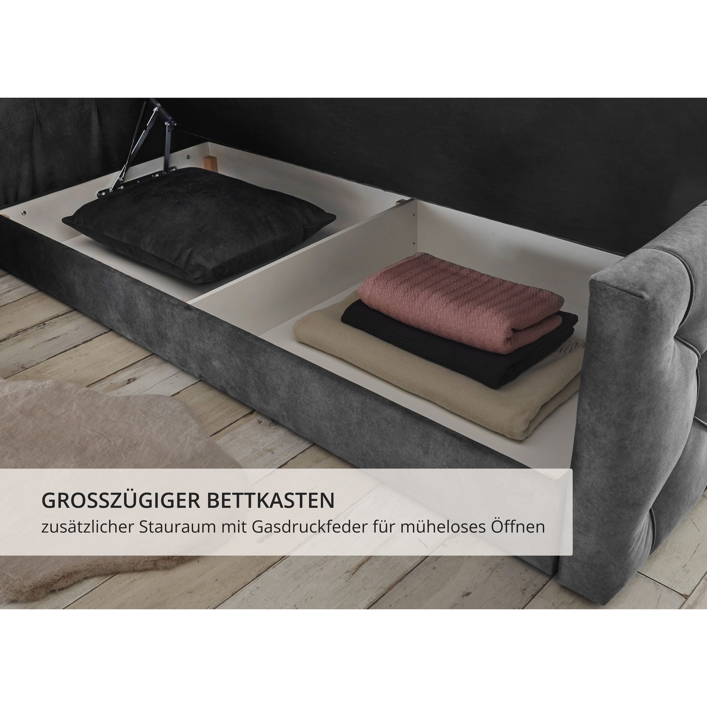 ED EXCITING DESIGN Boxspringbett »"Cashfield", OTTOs Choice! Topseller inkl. zwei Bettkästen & Topper« erhältlich in den Größen 160x200cm und 180x200cm