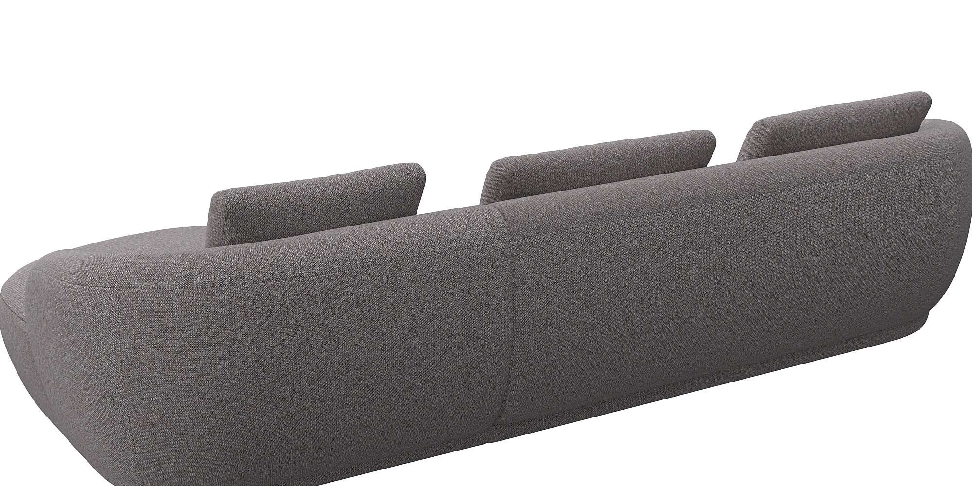 FLEXLUX Wohnlandschaft »Torino, rund, L-Form, Sofa-Ecke mit Recamiere, Longchair-Sofa« Modernes, organisches Sofa-Design, Kaltschaum, Wellenunterfederung