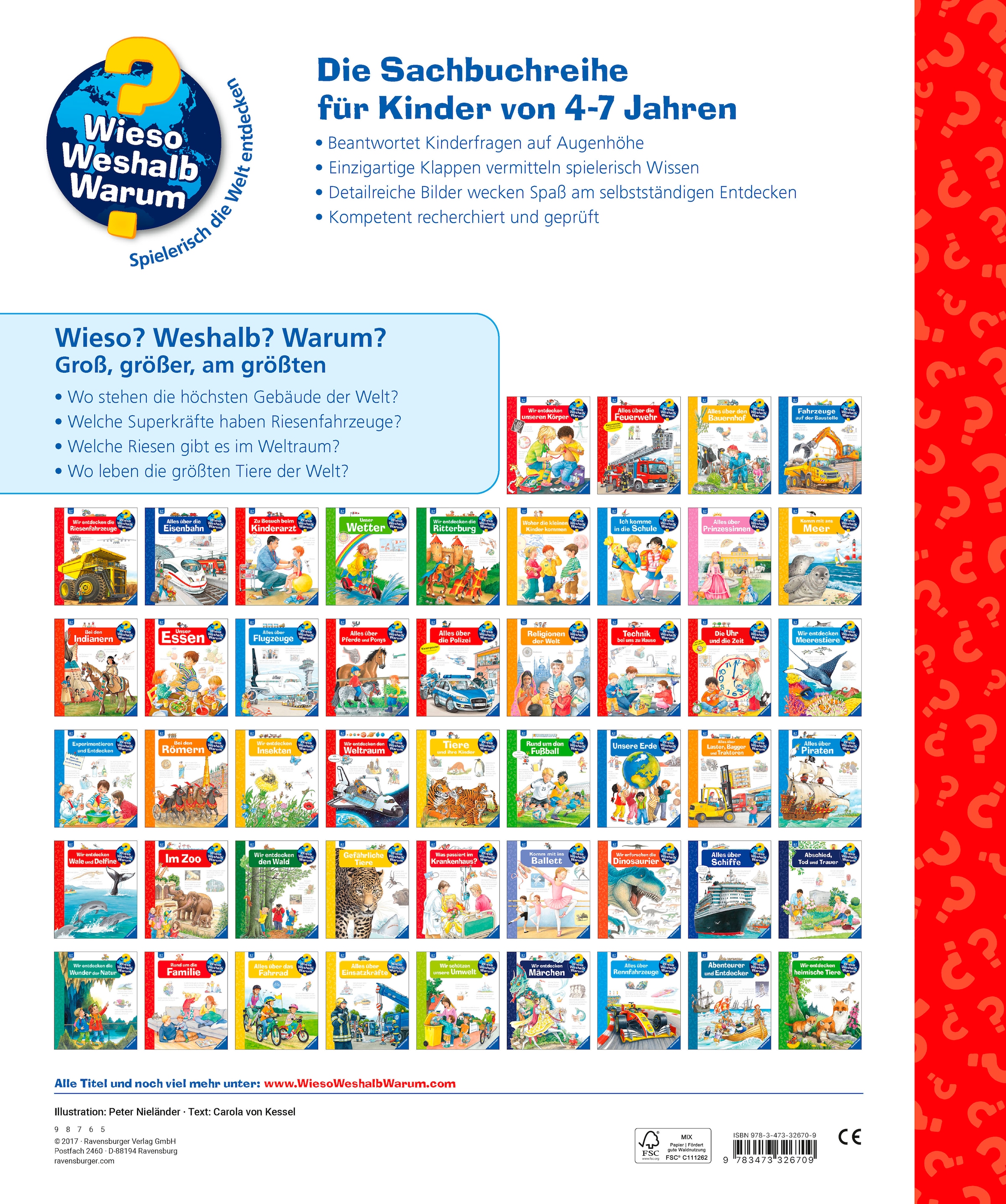 Ravensburger Buch »Wieso? Weshalb? Warum?, Groß, größer, am größten (Riesenbuch)«