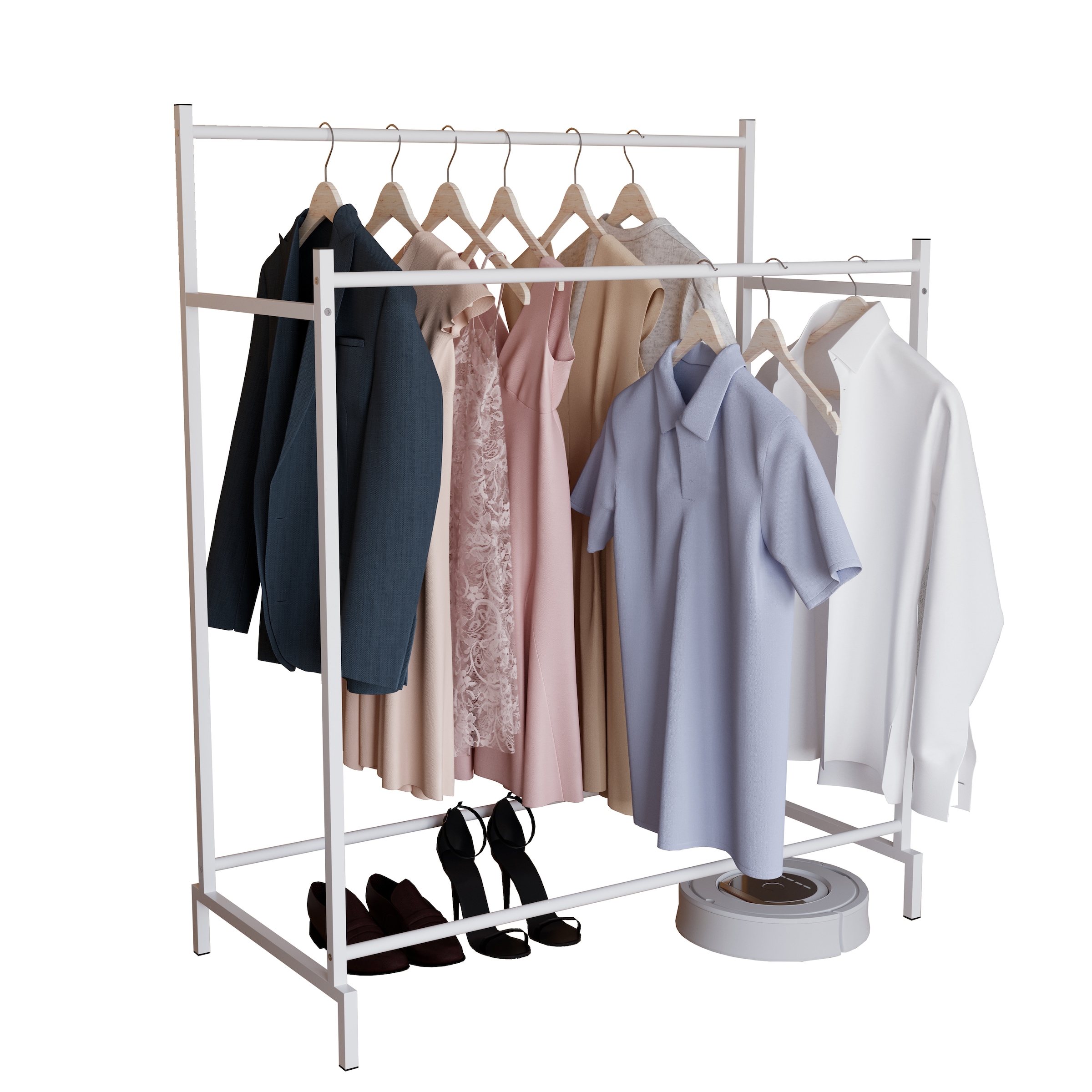 VCM Clothes rack clothes rack Labol L in White