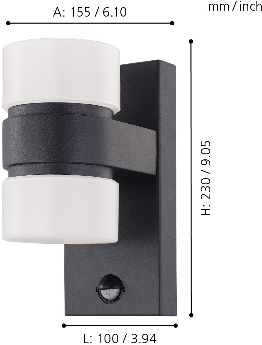 EGLO LED Außen-Wandleuchte »ATOLLARI«, 2 flammig, Leuchtmittel LED-Board | LED fest integriert, Eckmontage möglich