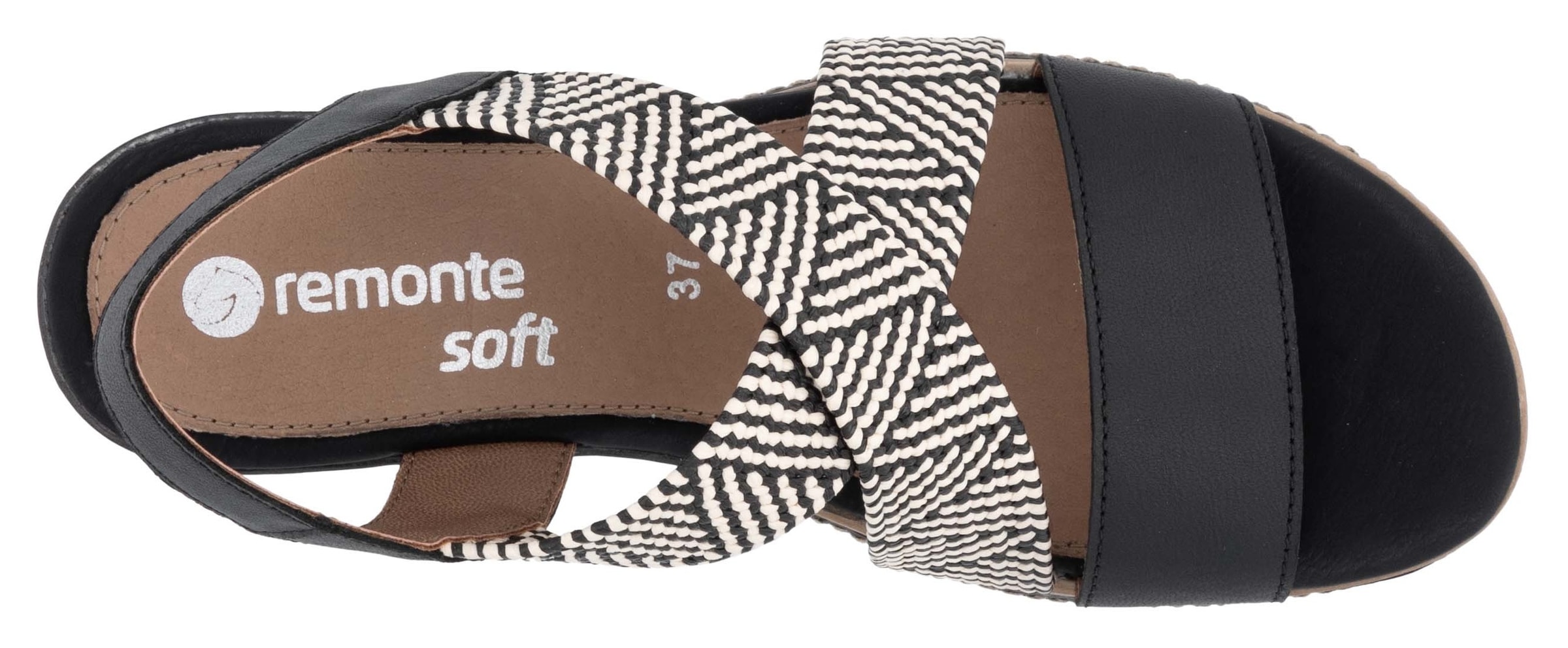 Remonte Keilsandalette, Riemchensandale, Sommerschuh, Bequemschuh mit Muster
