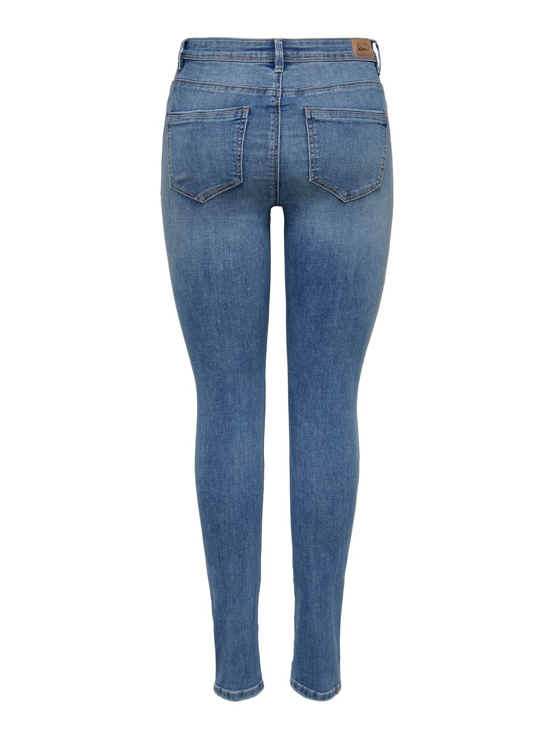 ONLY Skinny-fit-Jeans »ONLWAUW MID SK DESTROY DNM BJ210«, mit Destroyed Effekt