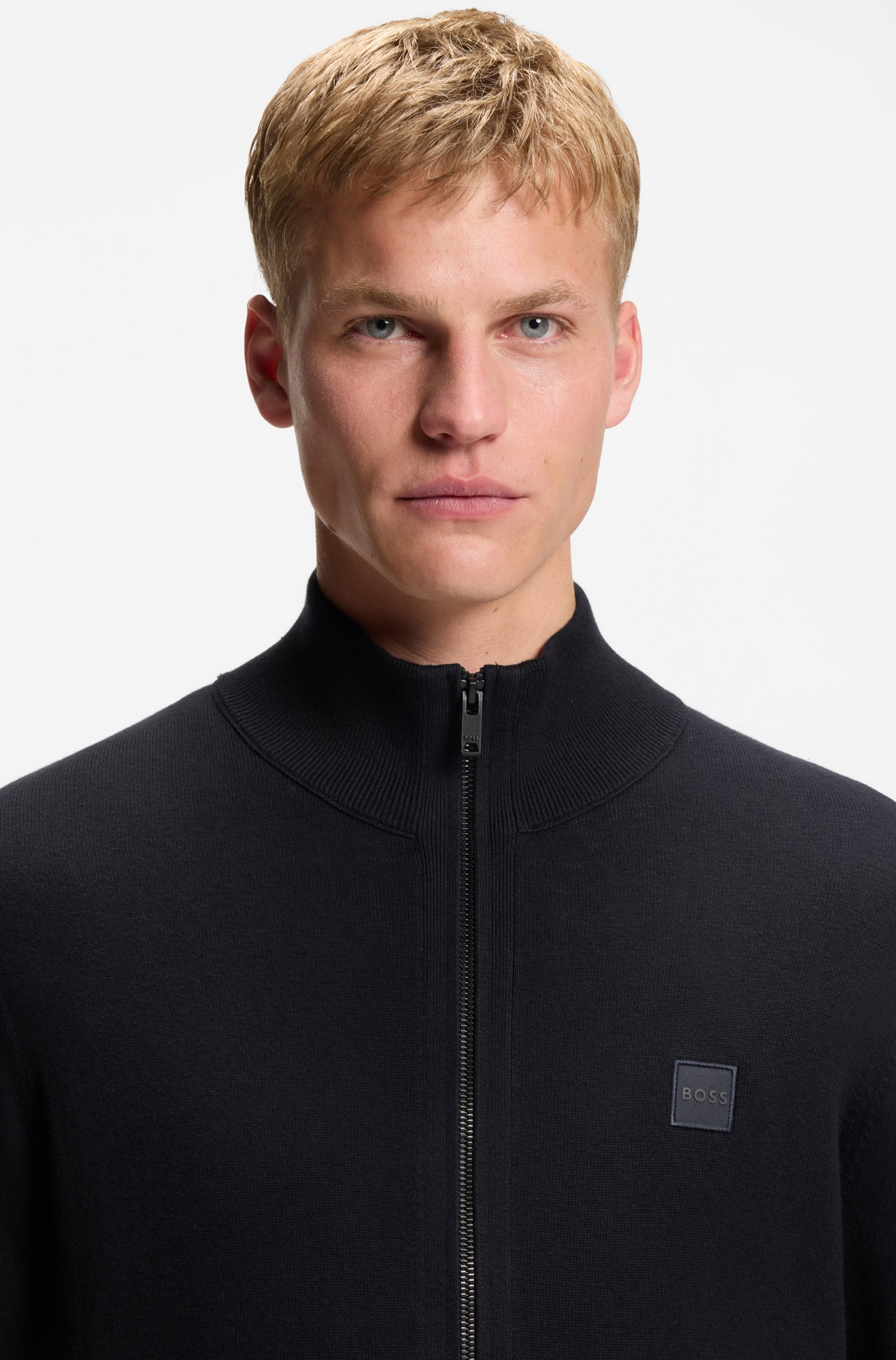 BOSS ORANGE Strickjacke »Kanozip« mit Reißverschluss