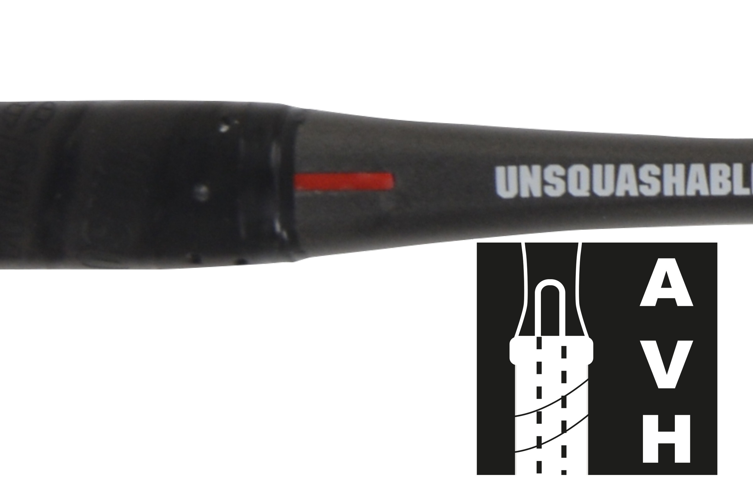 Unsquashable Squashschläger »Inspire Y-8000«, Carbon4-Kevlar, MPZ, AVH, US 600-Saite, schwarzes Griffband, nur 155g