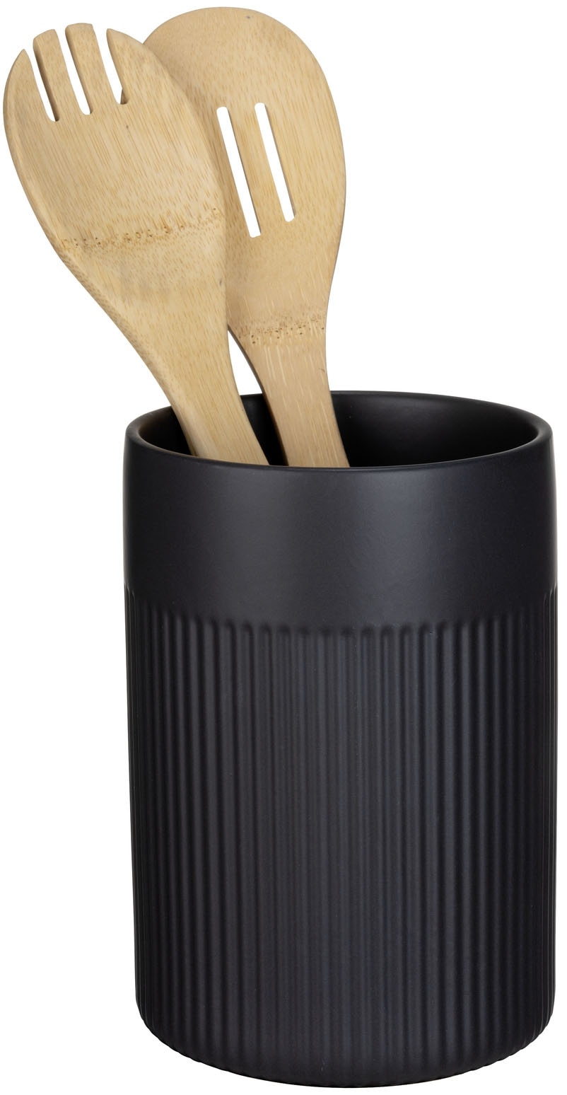 SCHÖNER WOHNEN-Kollektion Kochbesteckhalter »REFIA« Keramik Untensilienhalter mit sanften Rifferlungen, 1,3l
