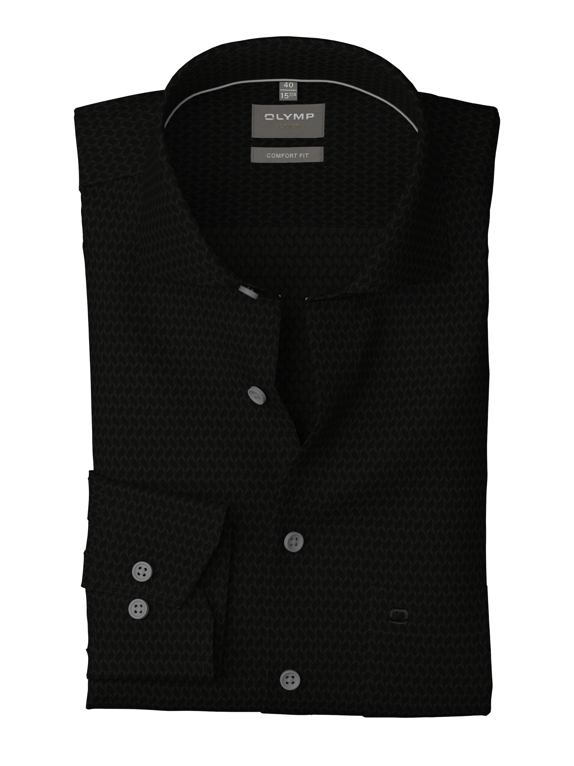 OLYMP Langarmhemd »Luxor comfort fit« Struktur - Satin, comfort fit, Businesshemd, New-Kentkragen