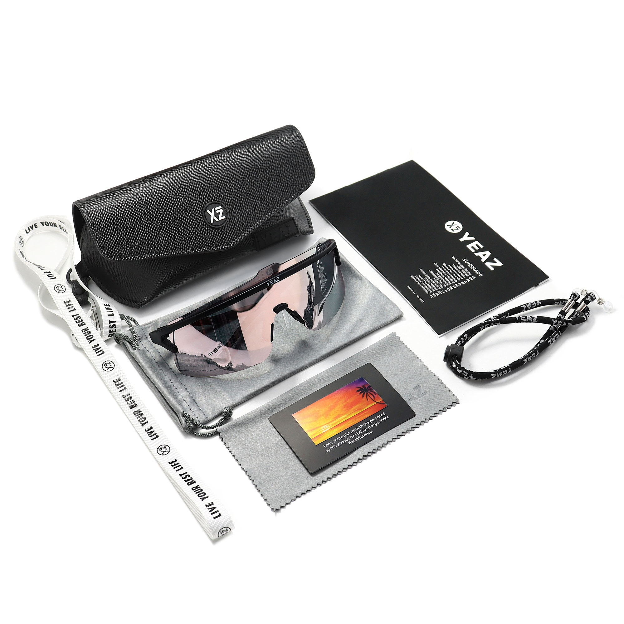 YEAZ Sportbrille »Sport-Sonnenbrille Black/Silver SUNSHADE«