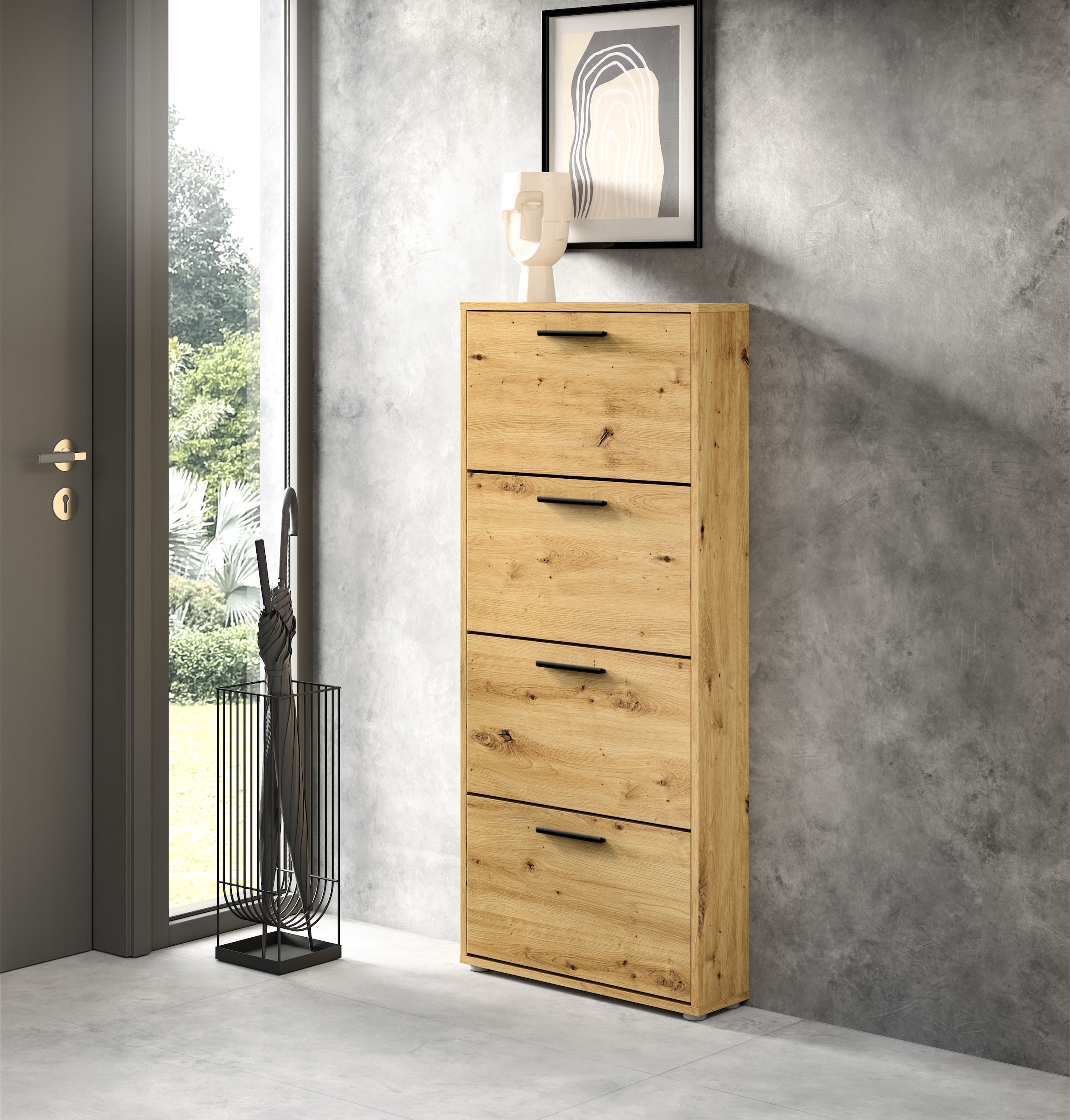 HBZ Schuhkipper »Sam Schuhkipper, Schuhschrank BxHxT 59x136x17 cm« 1 Stk. tlg. mit 4 Klappen