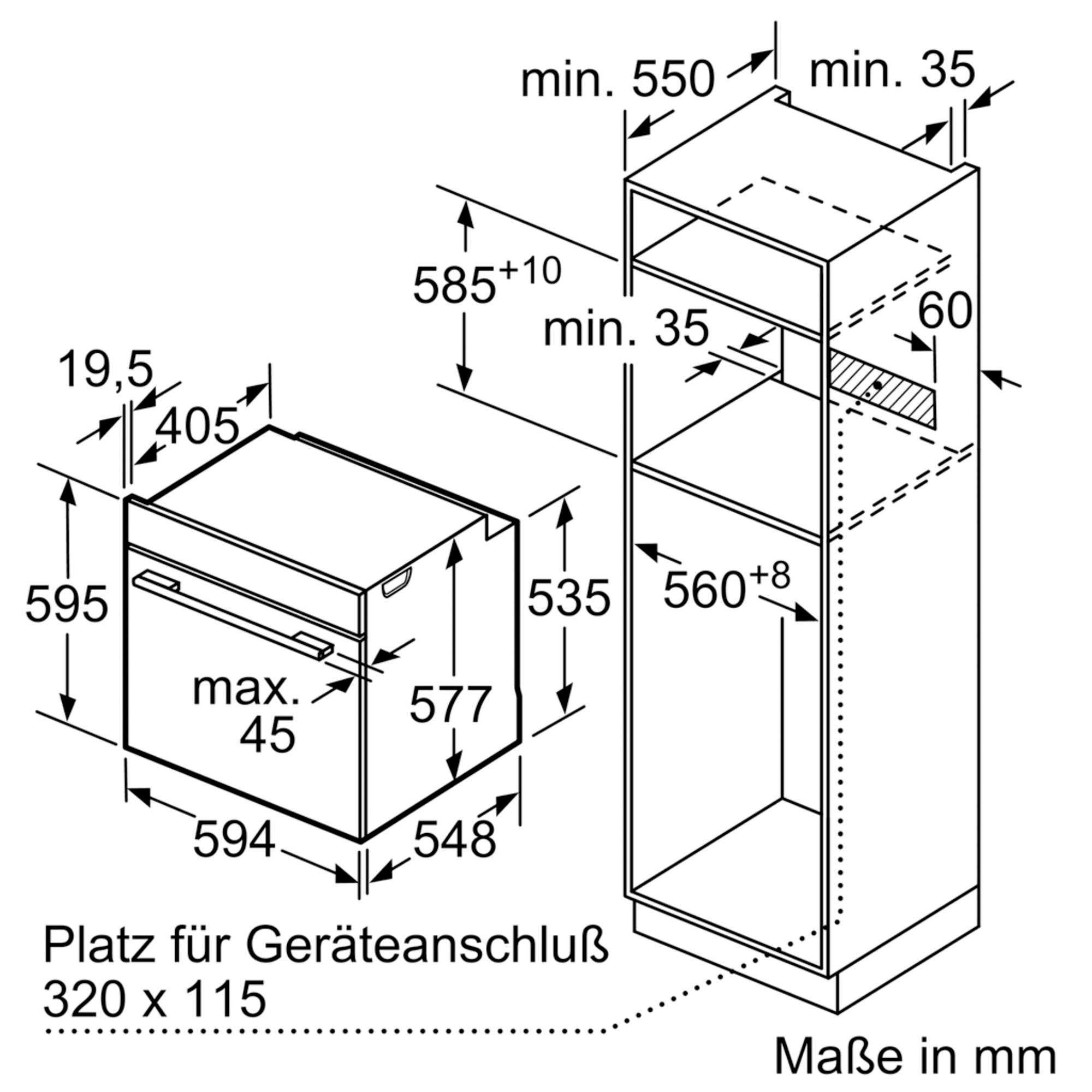 BOSCH Einbaubackofen 8 »HBG632TS1«, mit 3-fach-Teleskopauszug