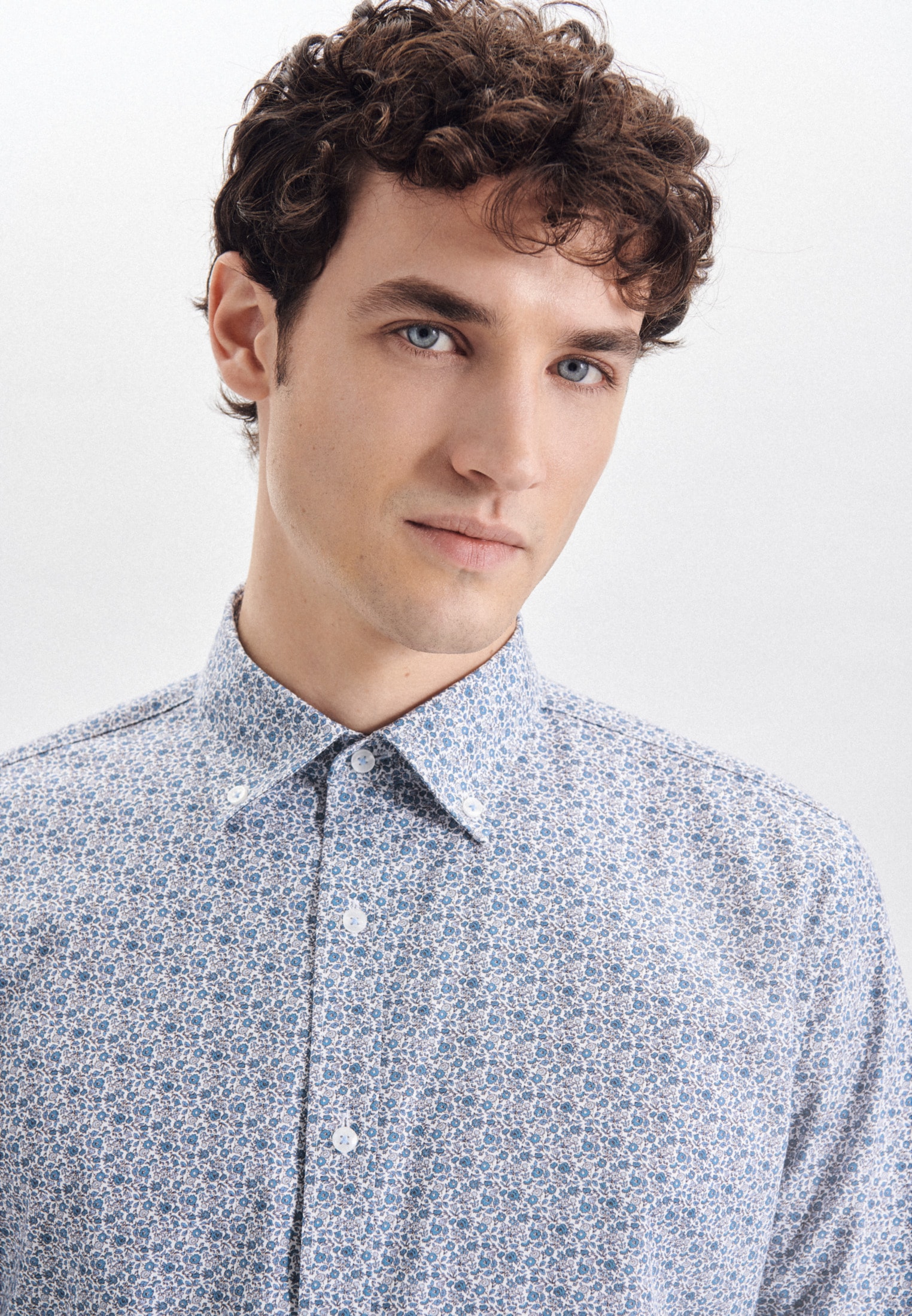 seidensticker Businesshemd »Shaped«, Shaped Langarm Button-Down-Kragen Druck