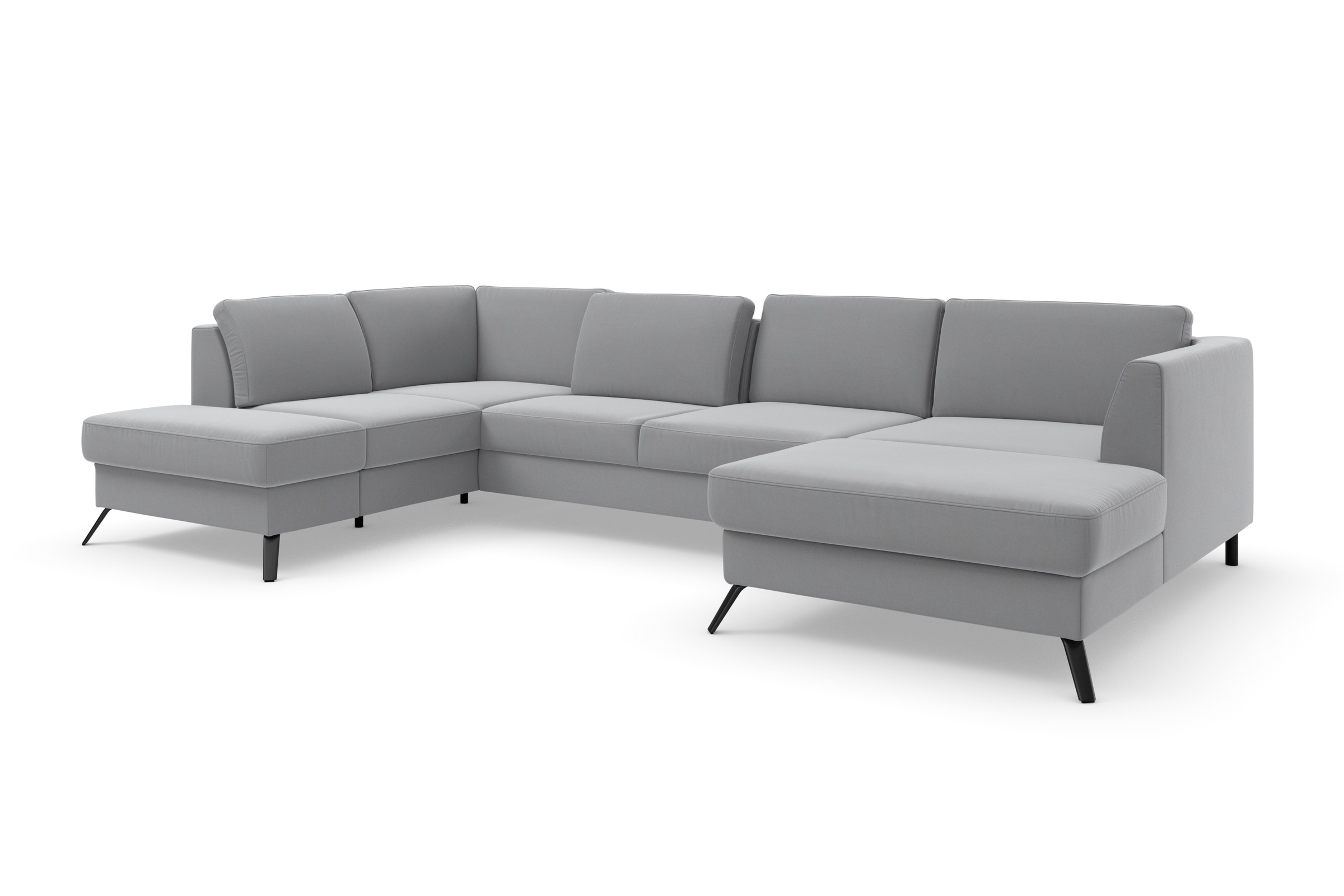 sit&more Wohnlandschaft »Olsen U-Form«, inklusive Sitztiefenverstellung, wahlweise mit Bettfunktion, 15cm hoch