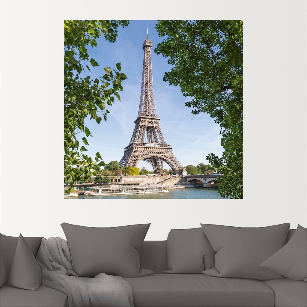 Artland Wandfolie »Paris Eiffelturm & Seine«, Paris, (1 St.)
