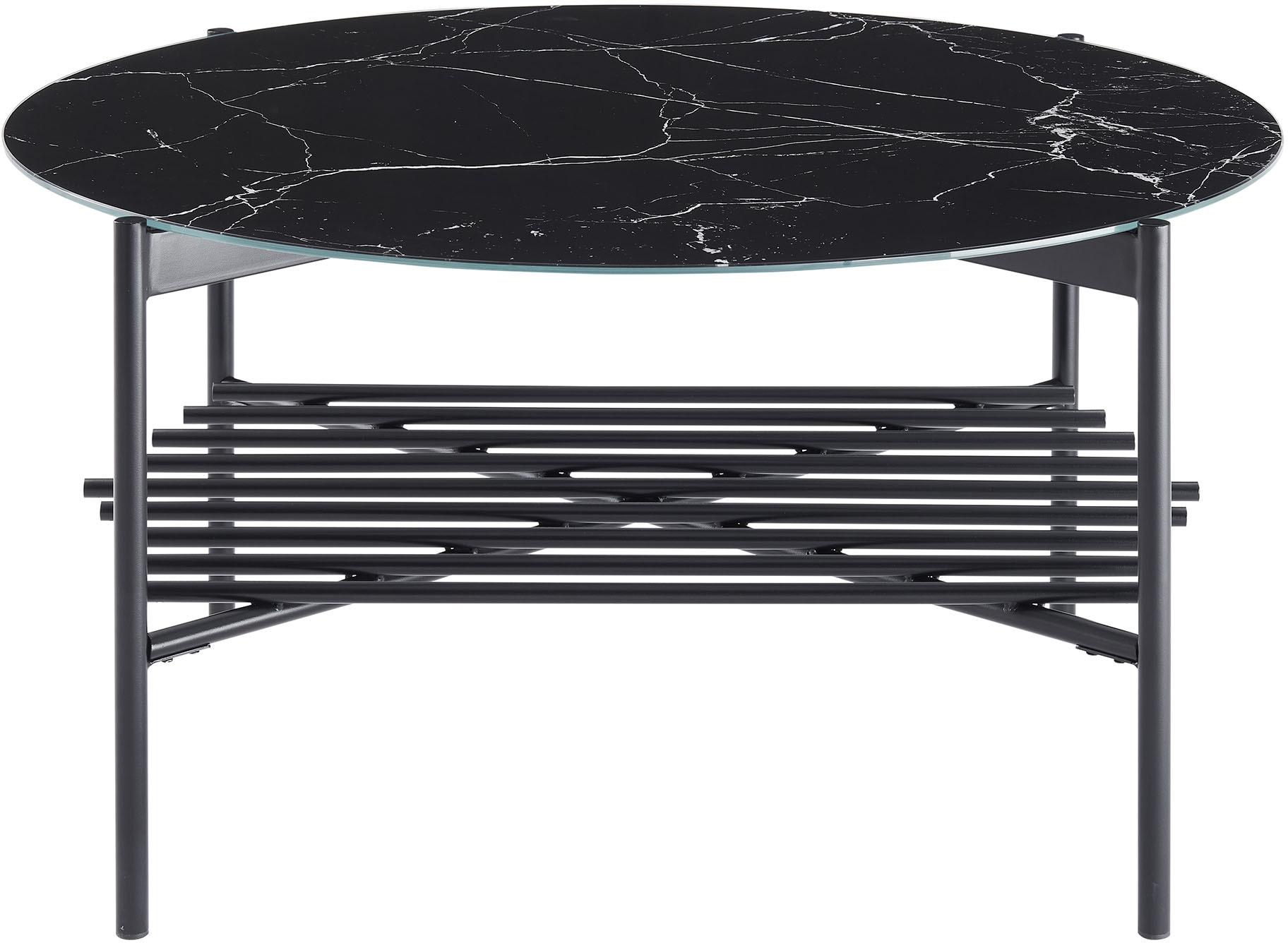 SalesFever Couchtisch, (1 St.), Glasplatte in Marmoroptik