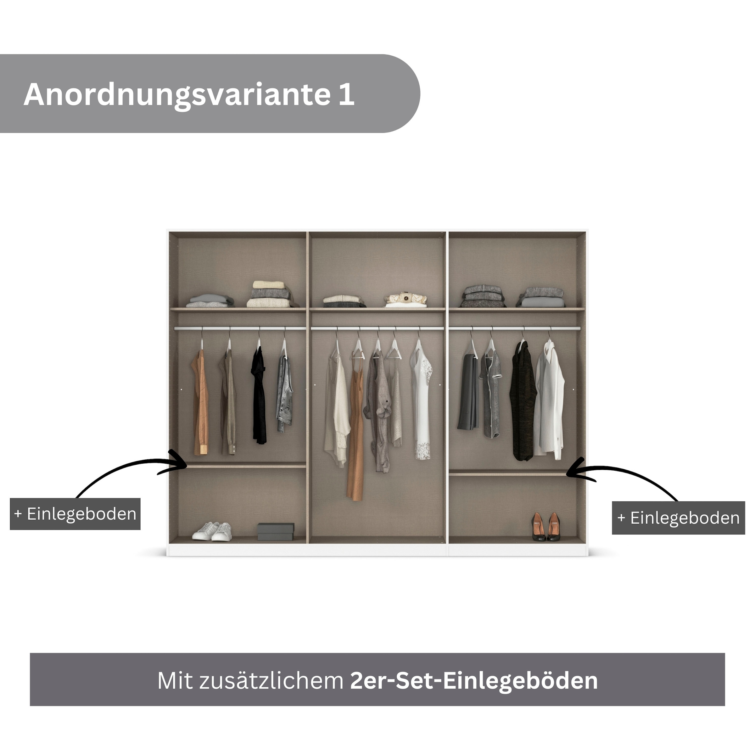 rauch Drehtürenschrank »Kleiderschrank Schrank Garderobe AGORDO mit Dekor- oder Hochglanzfront«, (in zwei Griff-Farben, Breiten 91-360 cm), durchdachte Innenausstattung, in 7 Breiten und 2 Höhen MADE IN GERMANY