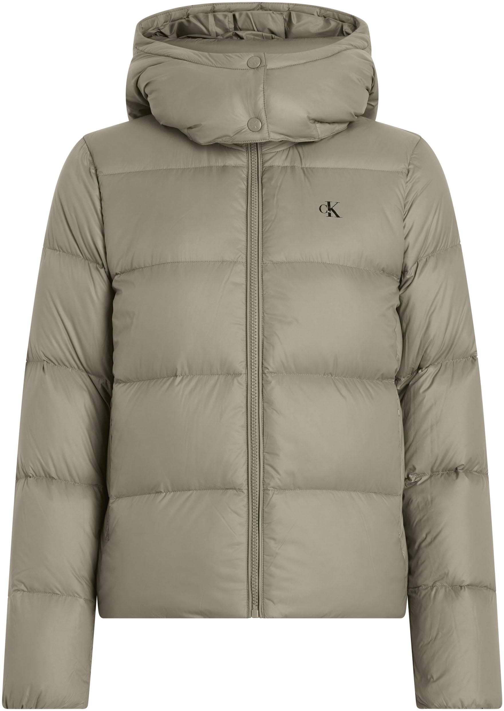 Calvin Klein Jeans Outdoorjacke »MW DOWN SHORT PUFFER«, mit Kapuze, mit Logoprägung