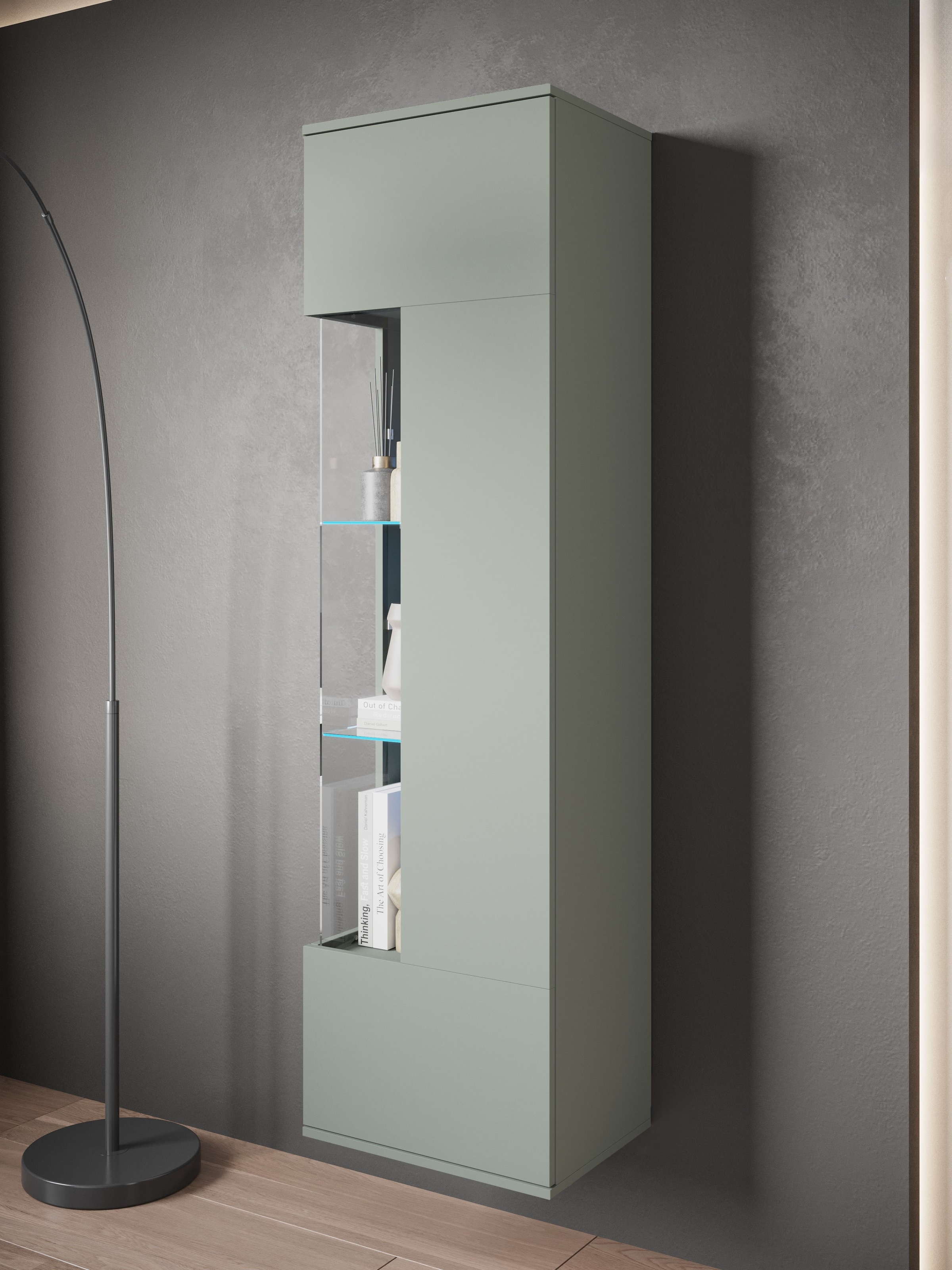 INOSIGN Vitrine »Kenia, stehend und hängend, Türanschlag wechselbar«, (1 St.), Vitrineschrank mit Glastüren 160 cm Höhe