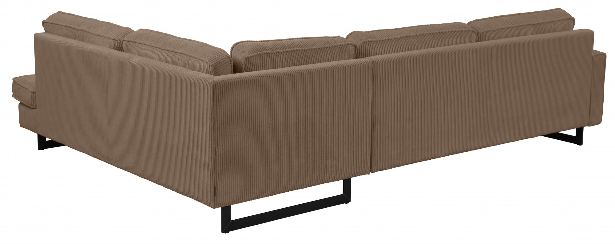 Places of Style Ecksofa »Pinto, 290 cm, Ottomane links / rechts«, Cord, Feincord, Luxus-Microfaser Leder und Chenille