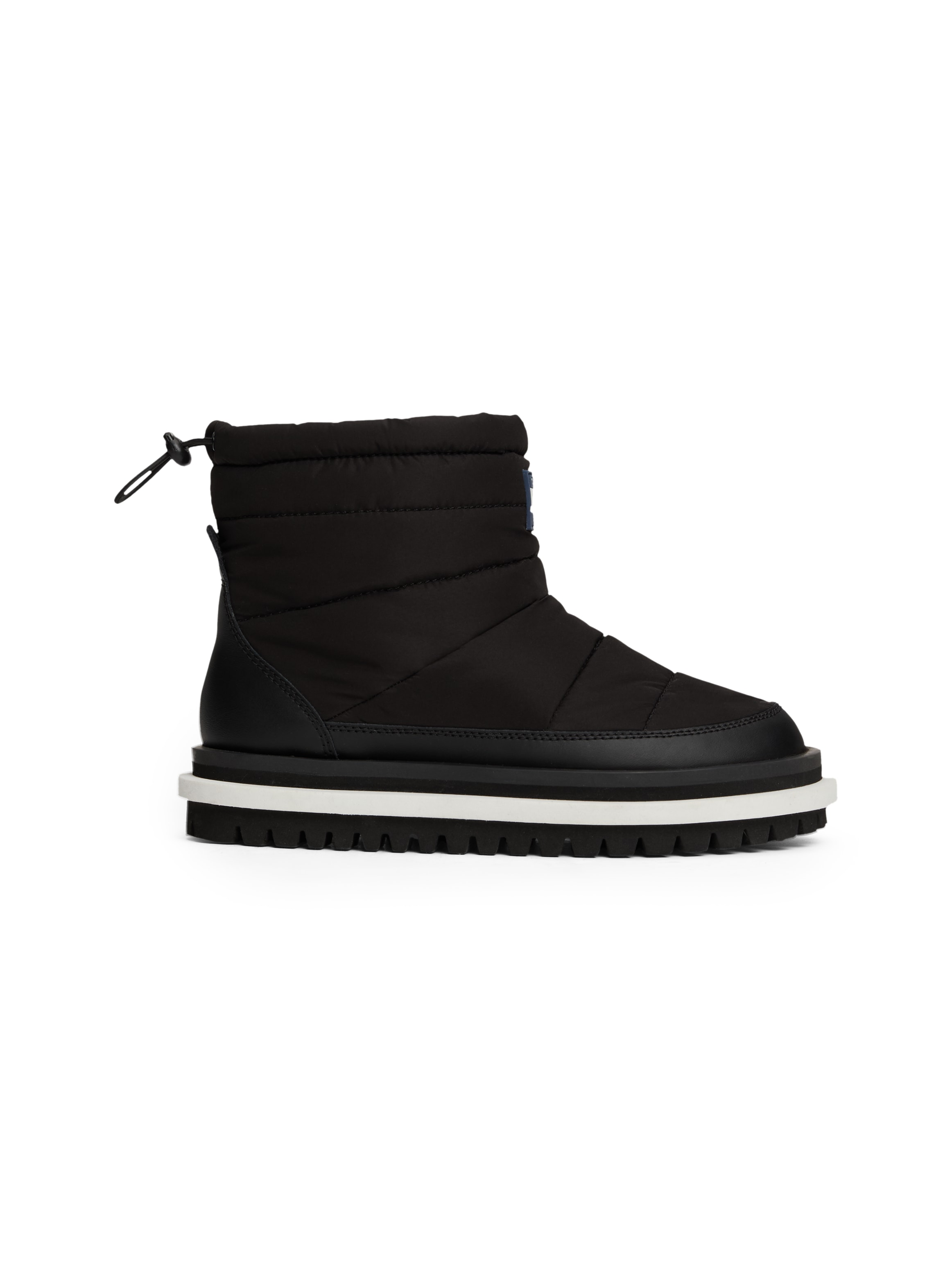 Tommy Jeans Winterboots »TJW PADDED FLAT BOOT WL«, Plateau, Snowboots, Kurzstiefel mit Schnellverschluss am Schaftrand