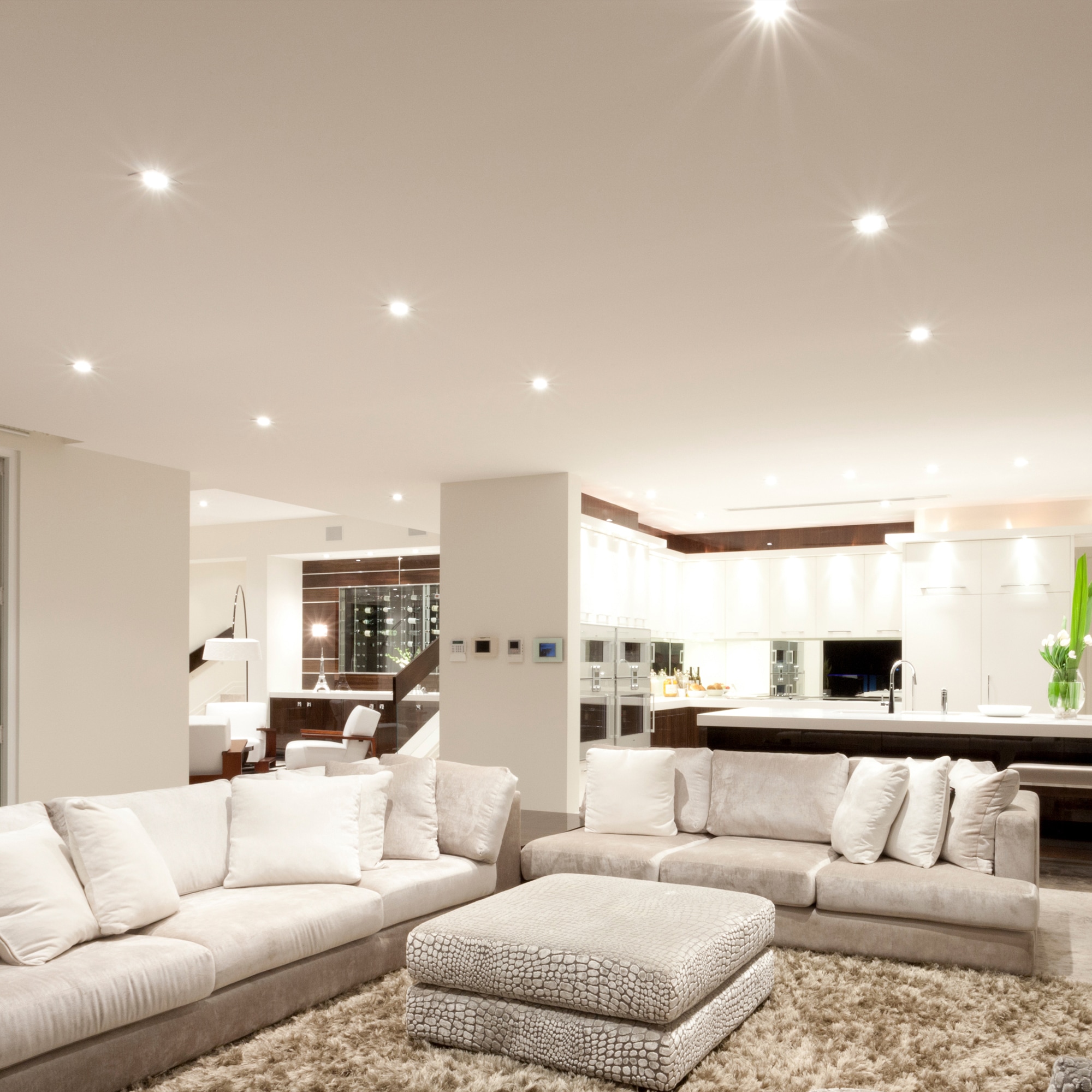 B.K.Licht Einbauleuchte »BK_EL1618 6er Set LED Einbaustrahler, Ultraflach, IP20 Deckenspots« LED-Modul 6 Stk. Neutralweiß 4.000 K, 330Lm, 3W, Kunststoff, 9 x 2,8 cm, Weiß