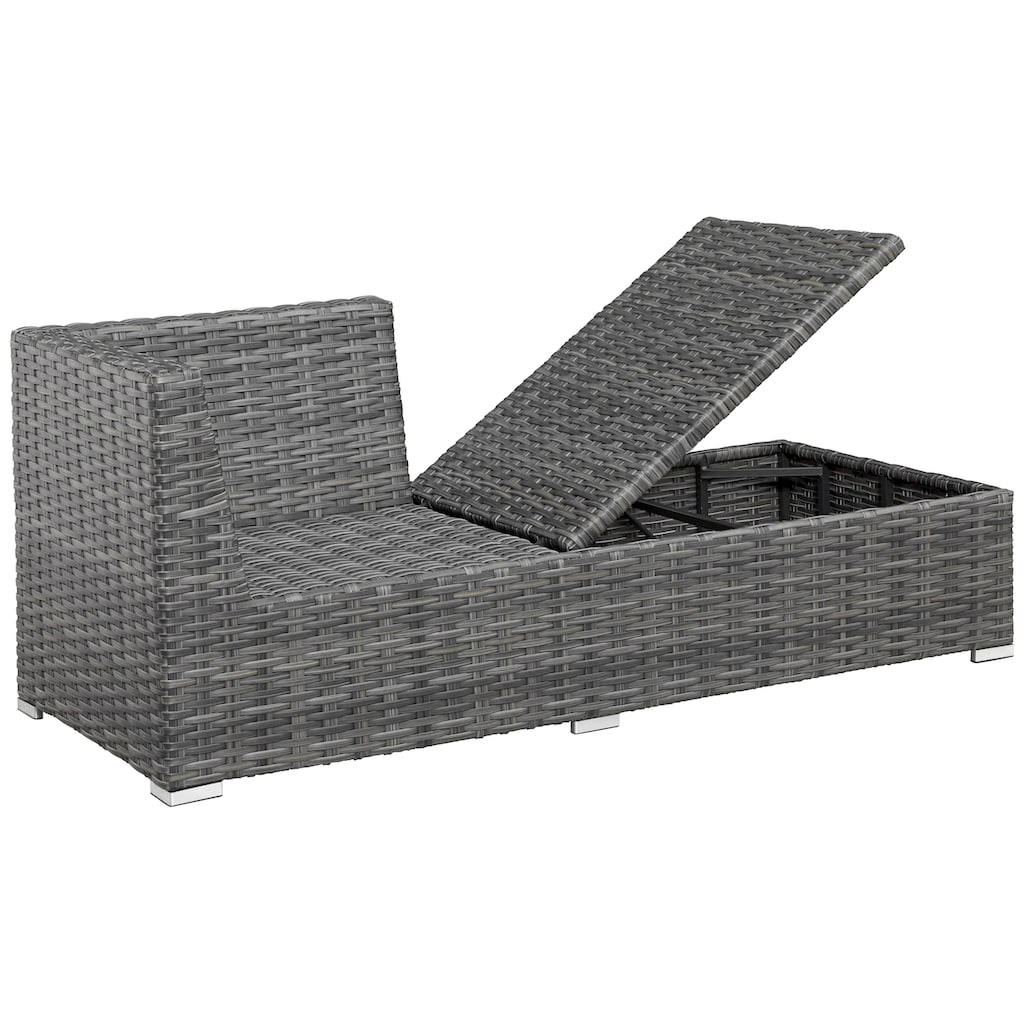 KONIFERA Gartenlounge-Set »New York«, (21 tlg., 1x 3er AZ-Sofa, 1x Ecke, 1x Sessel, 1x Ottomane mit Staufach, 1x Tisch)