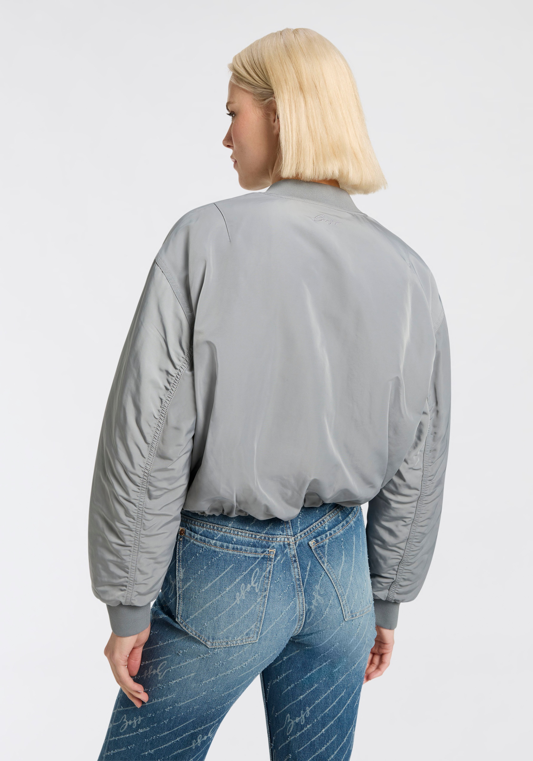 BOSS ORANGE Bomberjacke »Paddana Premium Damenmode«, im Wende-Design, Logo-Jacquard