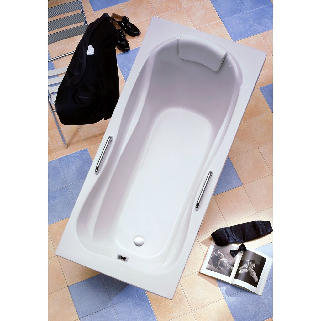 OTTOFOND Badewanne »Jamaica«, (3 tlg.), mit Wannenträger, Ablaufgarnitur, Nackenkissen und Griffe