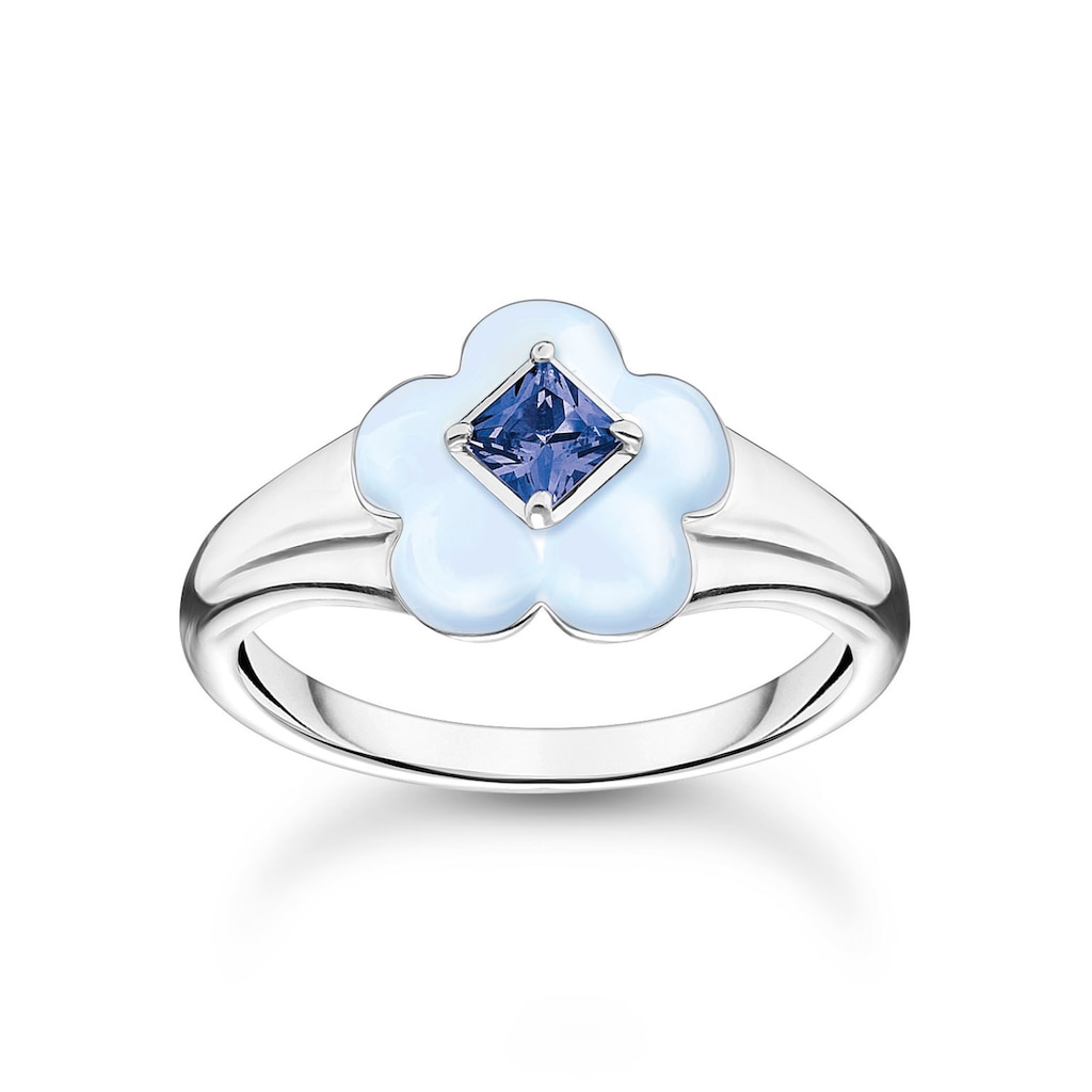 THOMAS SABO Fingerring »mit blauer Blume, TR2433-496-1-52,54,56,58«