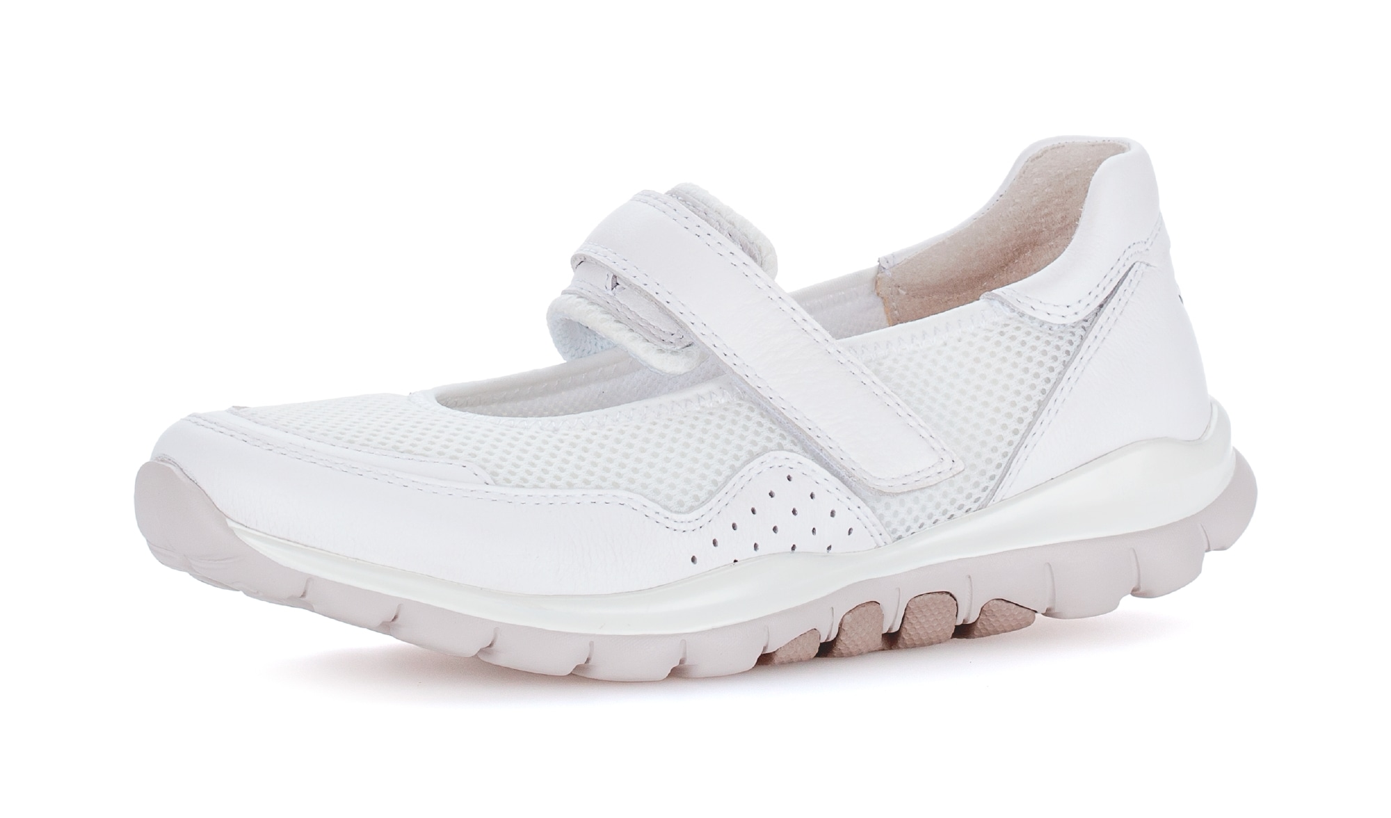 rollingsoft Riemchenballerina  , Klettschuh, Freizeitschuh, Komfortschuh mit Lochmuster