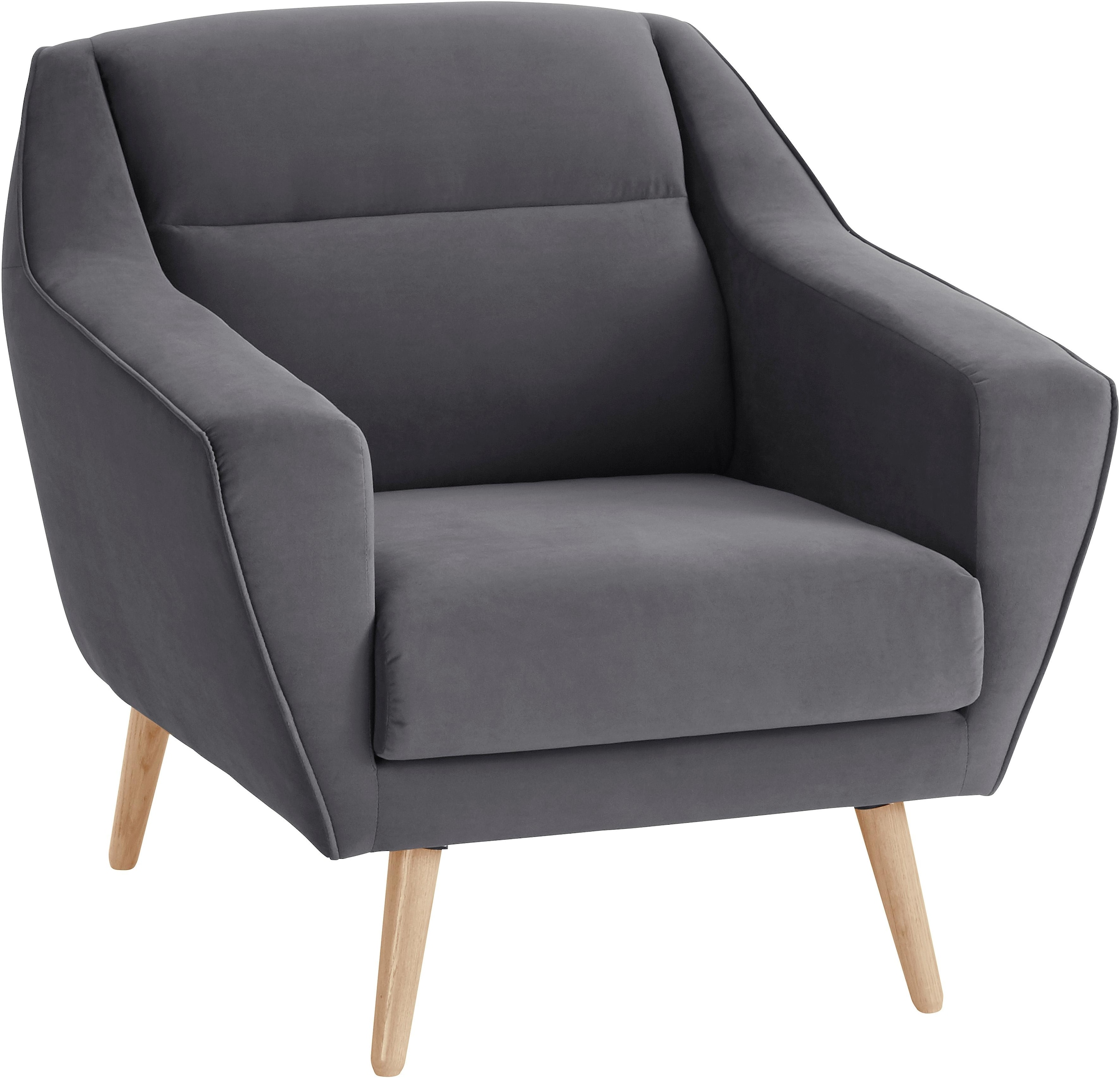 andas Sessel »Bille«, mit Naht im Rückenkissen und Eiche-Beinen, Design by Morten Georgsen