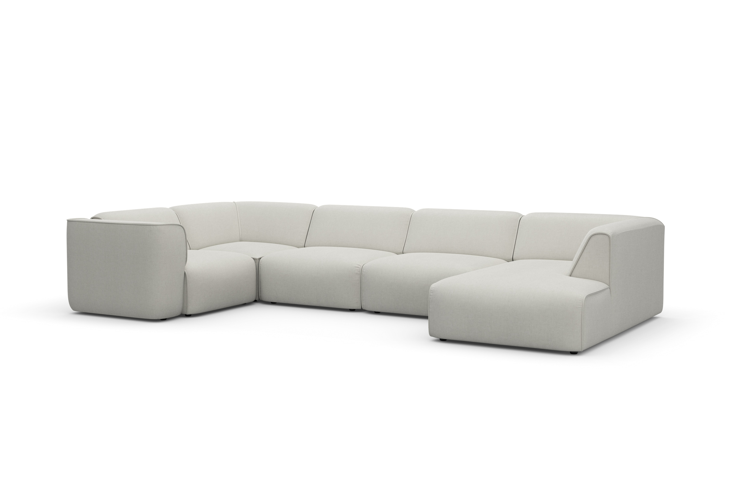 RAUM.ID Wohnlandschaft »Merid U-Form, jederzeit durch Module erweiterbar, B/T/H: 367/206/70 cm«, als Modul oder separat verwendbar, für individuelle Zusammenstellung