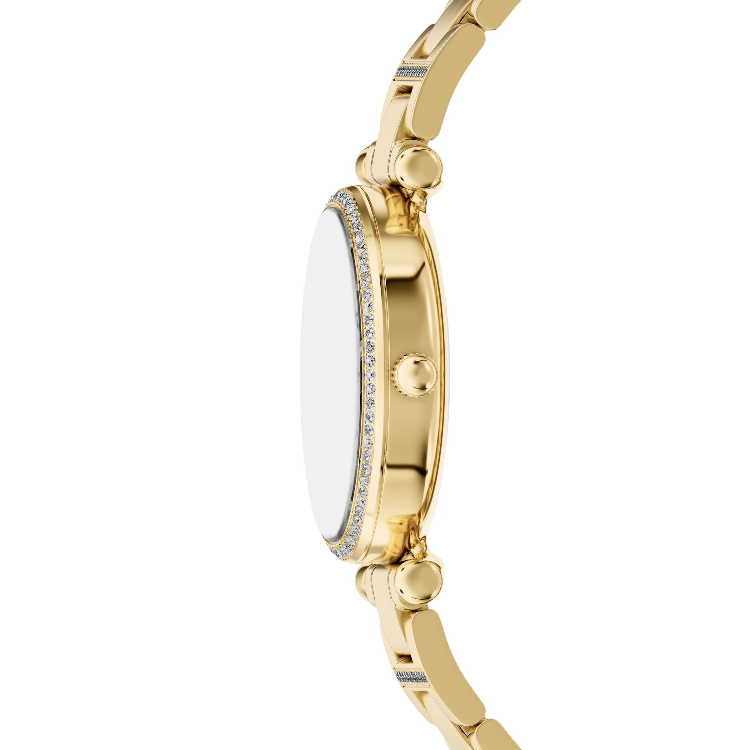 Fossil Quarzuhr »Carlie« Armbanduhr, Damenuhr, Edelstahlarmband, analog, Glassteine