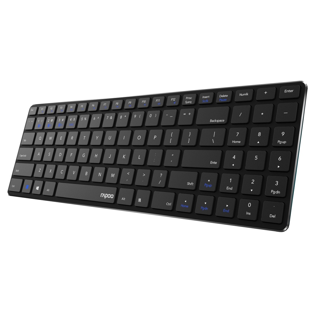 Rapoo Wireless-Tastatur »E9100M kabellose Tastatur, Bluetooth, 2.4 GHz Verbindung«, (Ziffernblock)