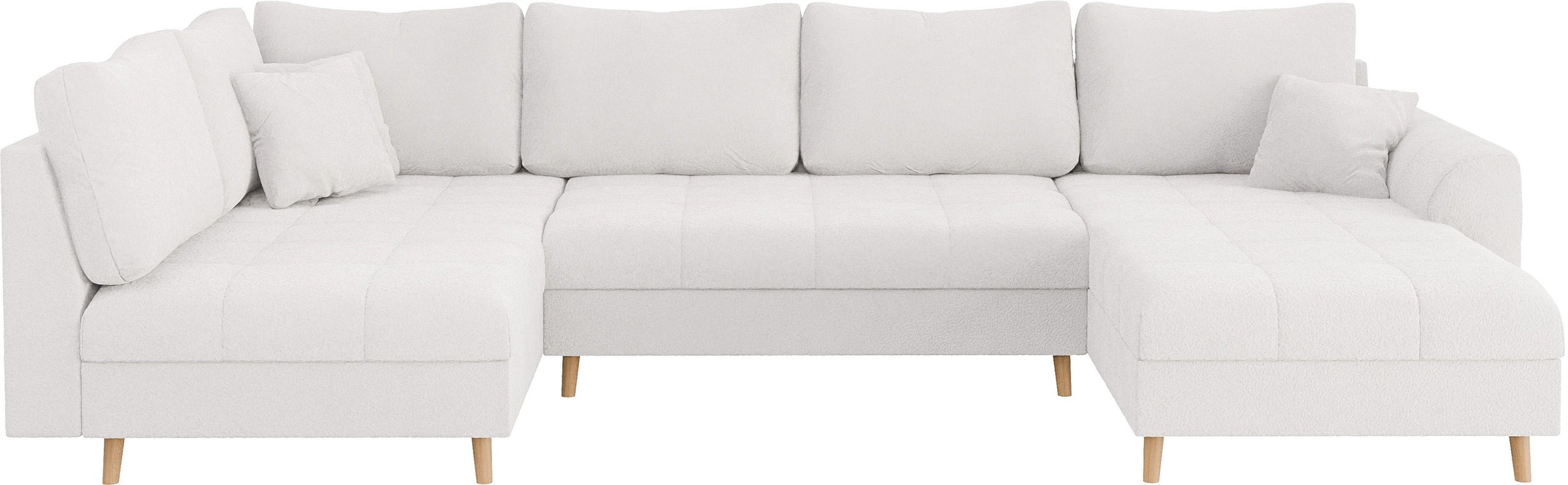 Home affaire Wohnlandschaft »CHARRE U-Form mit Ottomane, Maße B/T/H: 310/161/81 cm«, feine Steppung, lose Rücken- und Zierkissen, auch in Cord und Bouclé