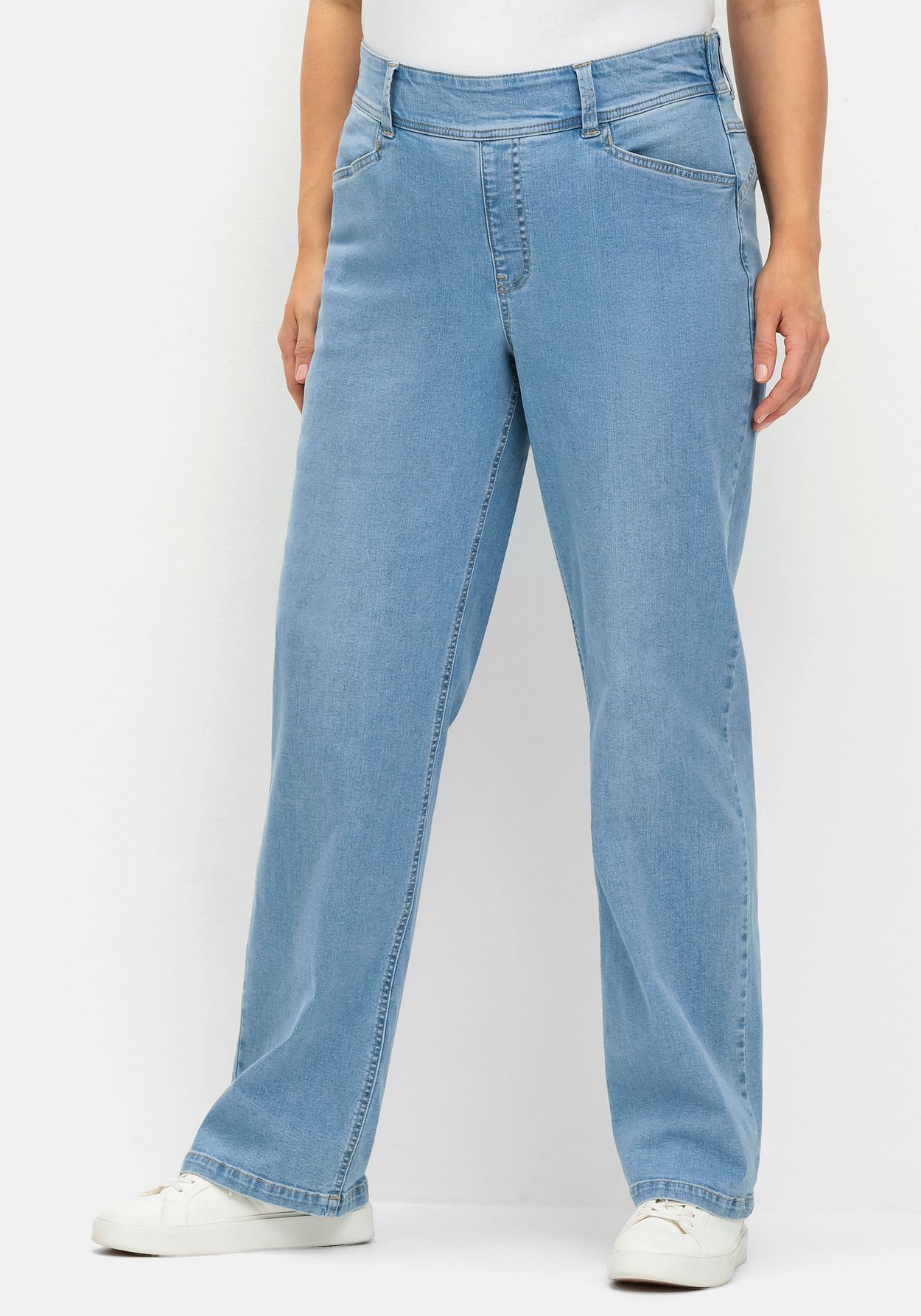 Sheego Stretch-Jeans »Weite Jeans im Curvy-Schnitt ELLA, mit Teilgummibund«