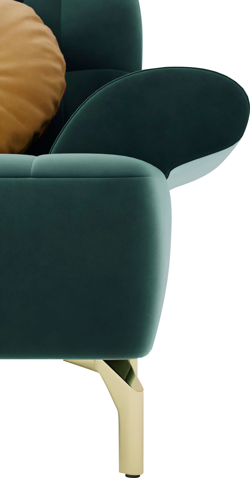 sit&more Ecksofa »Orient 1 L-Form«, inkl. 4 Zierkissen mit Strass-Stein, goldfarbene Metallfüße