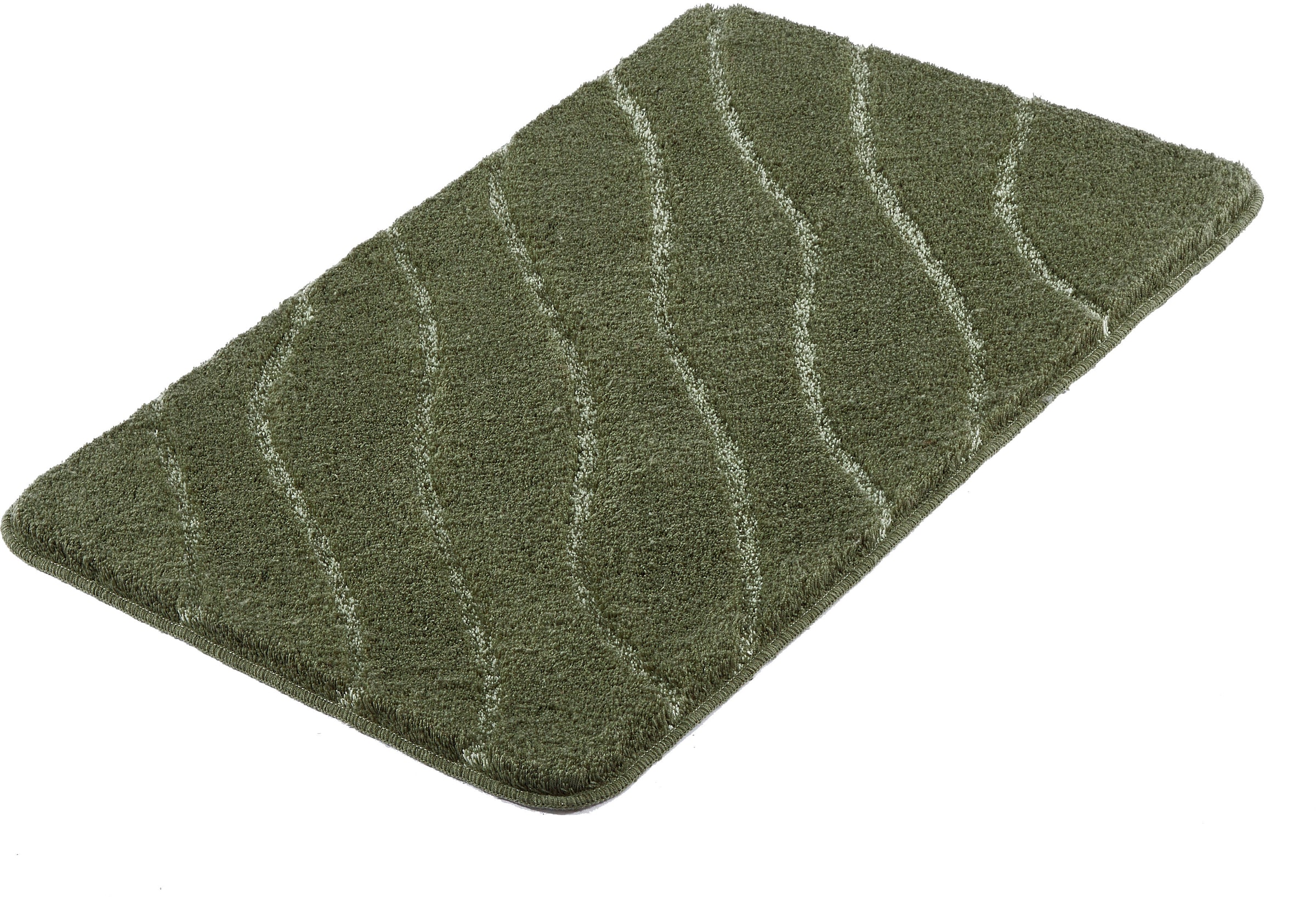 Kleine Wolke Badematte "Tram, Badvorleger, Badezimmer Teppich" Höhe 20 mm rutschhemmend beschichtet fußbodenheizungsgeeignet Badteppich, modernes Wellen Design, Hoch-Tief Effekt