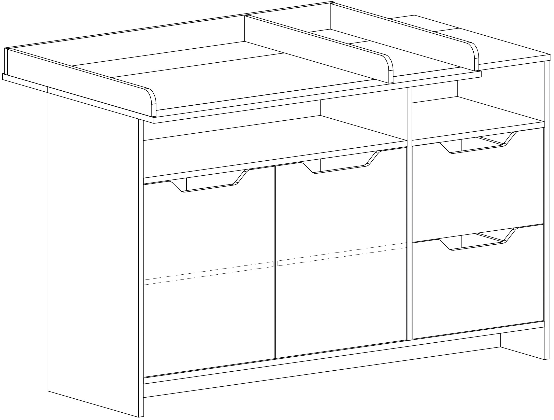 arthur berndt Babymöbel-Set »Babyzimmer Set »Maxim« 2-teilig«, (Spar-Set, 2 tlg., Babymöbel-Set »Maxim« bestehend aus Kinderbett und Wickelkommode), Gedämpfte Türen und Schubkästen