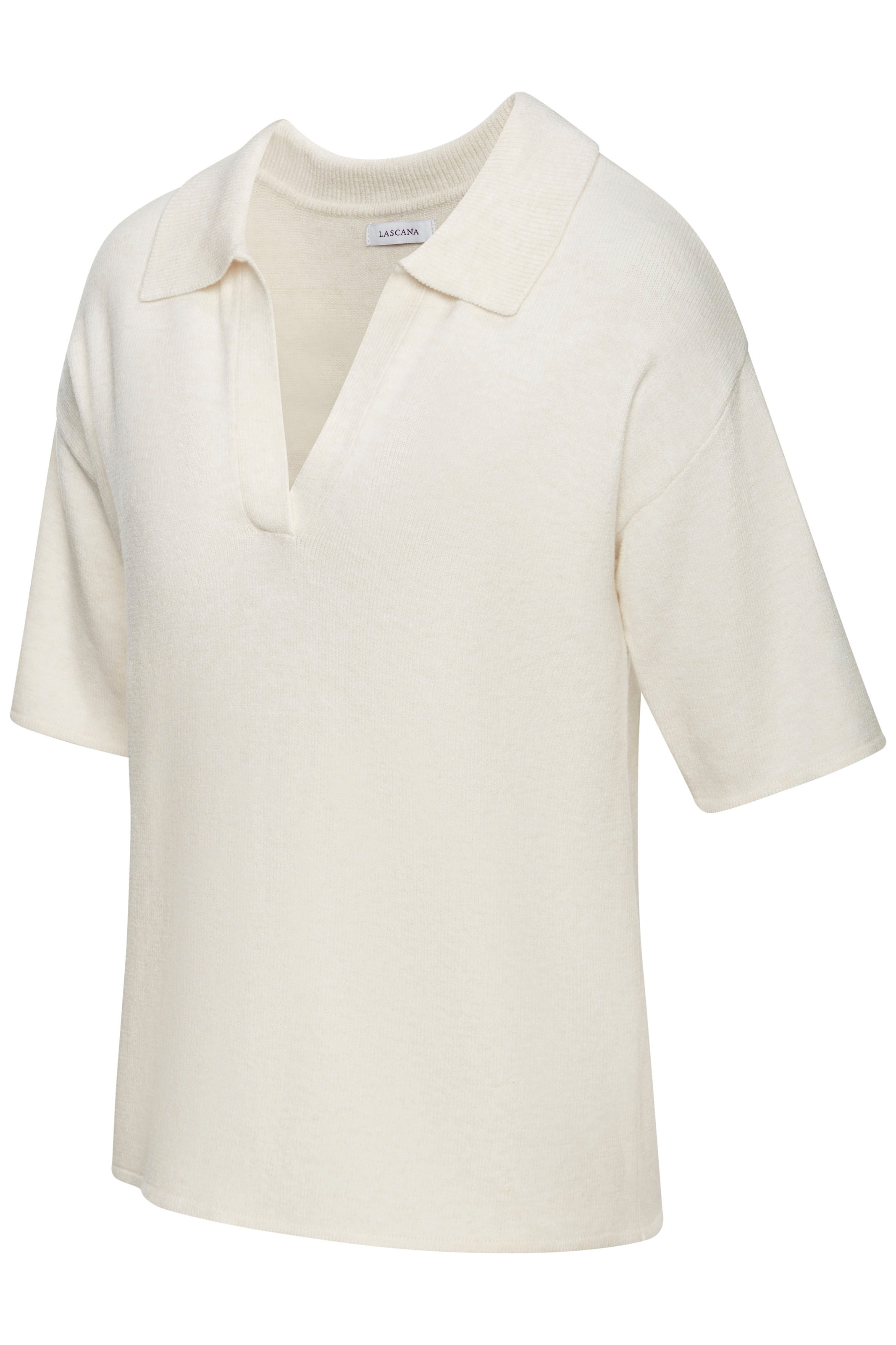 LASCANA Poloshirt aus hochwertigem Strick, Loungewear