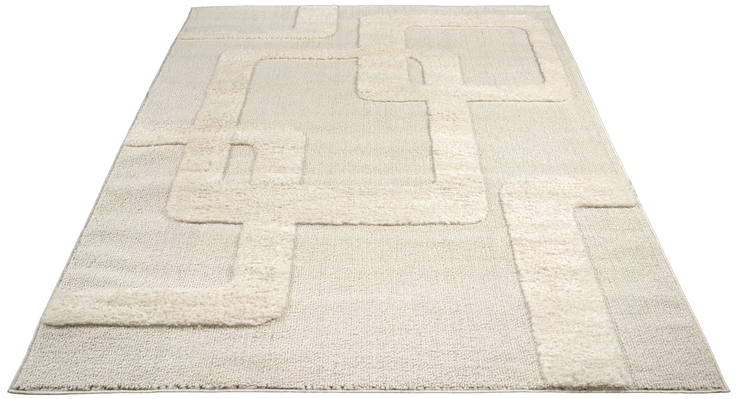 OTTO home Teppich »Modea, geometrisches Muster, 3D« rechteckig 20 mm Höhe Ton-in-Ton, Hoch-Tief, weich, Wohnzimmer, Schlafzimmer
