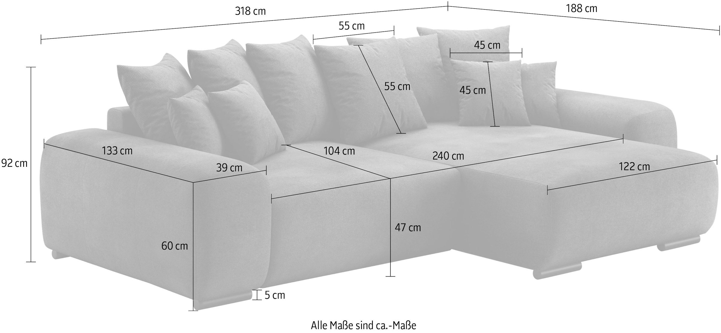 Mr. Couch Ecksofa »Sundance L-Form«, Dauerschläfer mit EasyBett-Schlaffunktion, Bettkasten
