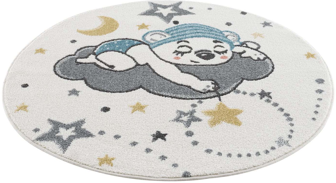 Kinderteppich »Anime9385«, rund, 11 mm Höhe, Babyteppich, Sterne, Mond, Nachthimmel,...