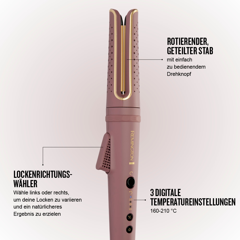 Remington Lockenstab »AIRviveRotierender Lockenstab (CI8930)« Keramik-Beschichtung rotierend, Ionic Air, Anti-Frizz-Mikrowirkstoffe, 160-210°