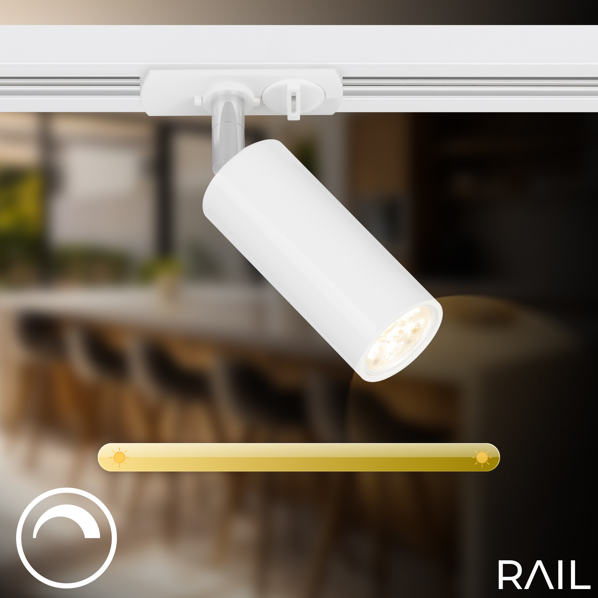 Briloner Leuchten Schienensystem-Leuchten »RAIL« LED-Board 1 Stk. LED Spotlight 40x100 mm Weiß  5,5W Schienensystem Rail Büro Küche