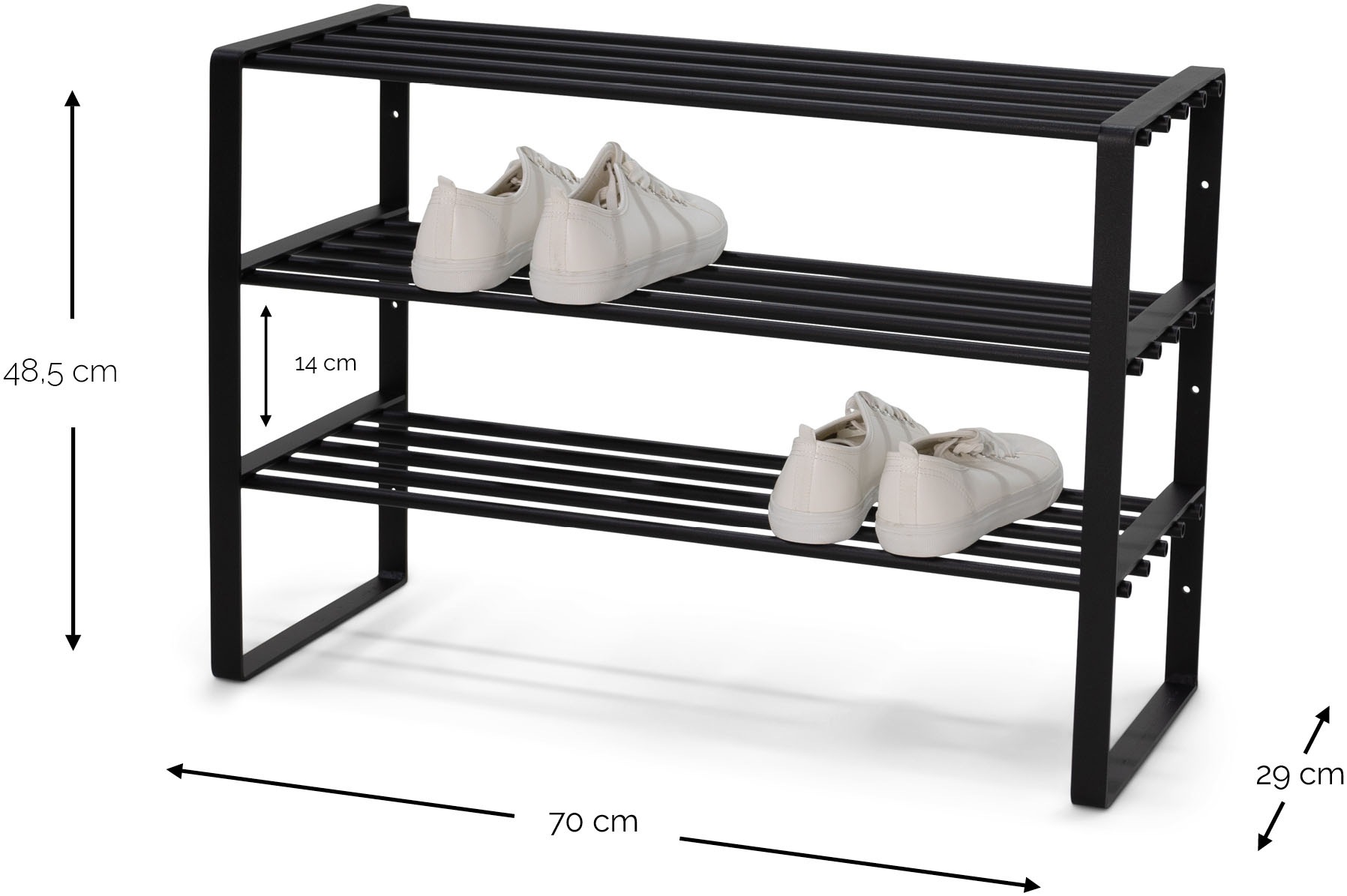 Spinder Design Schuhregal »REX SR 2 - 100 cm« 1 Stk. tlg. Regal aus Stahl, wahlweise Breite 70 cm oder 100 cm